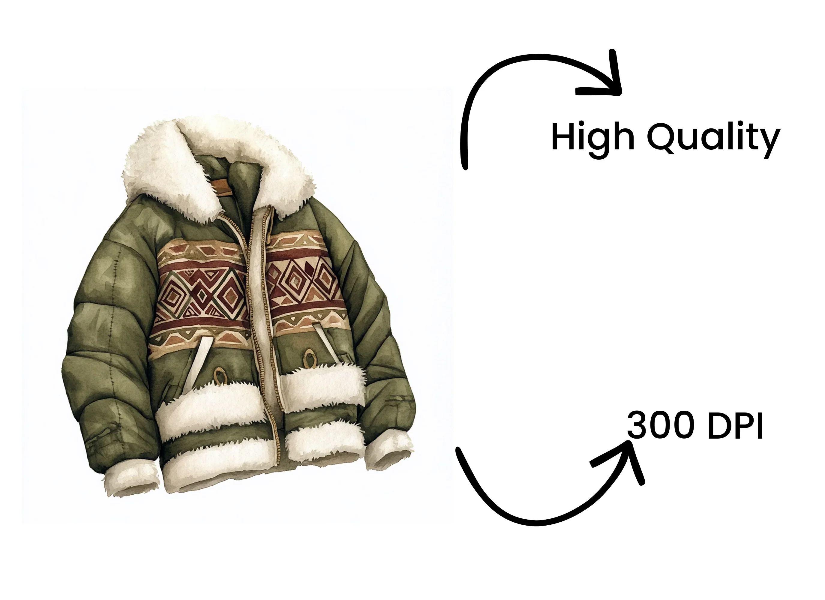 Cozy Winter Jacket Clipart Bundle - Image 4