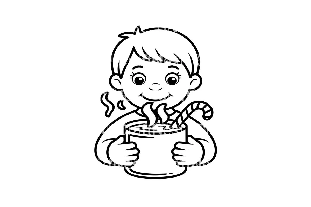 Cozy Winter Kids Hot Chocolate Coloring Books - Image 3