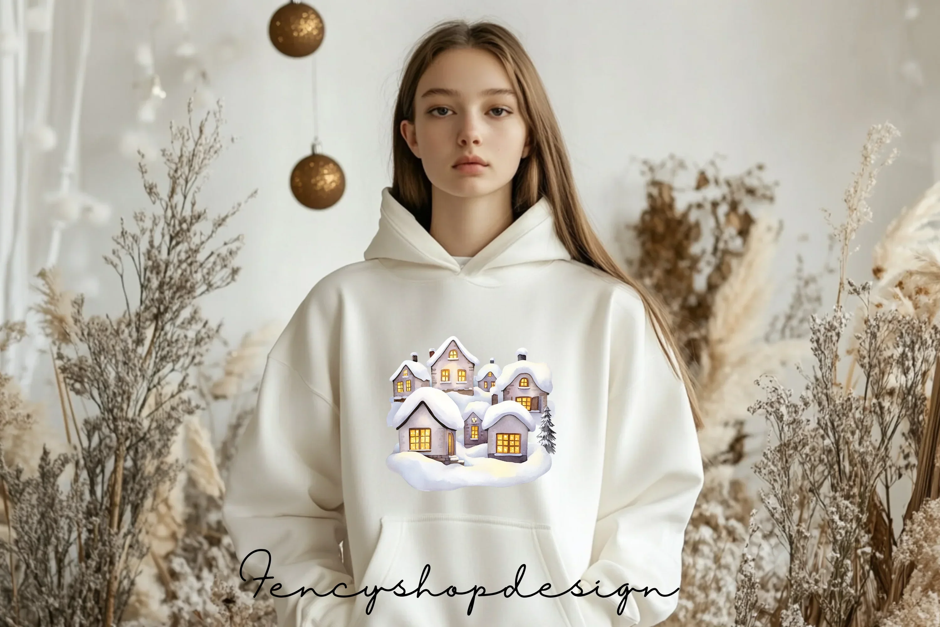 Cozy Winter Village Clipart Bundle - Image 5