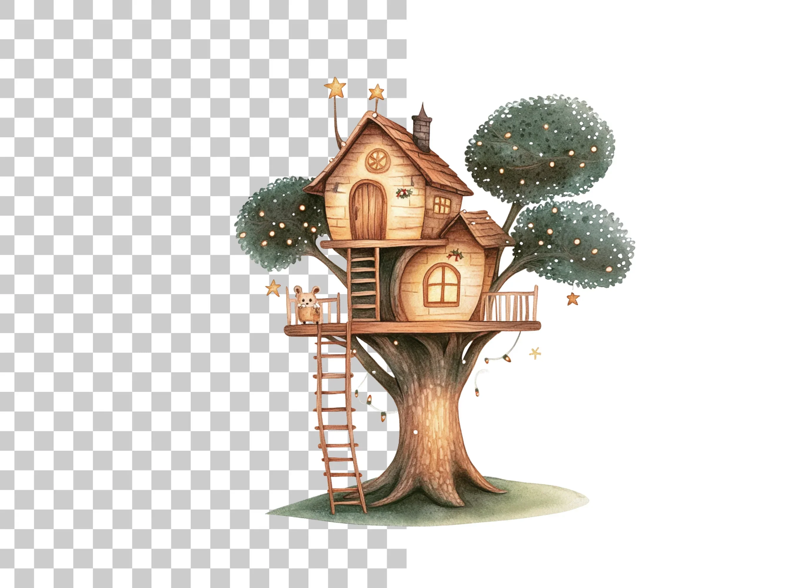 Cozy Woodland Treehouse Clipart Bundle - Image 2