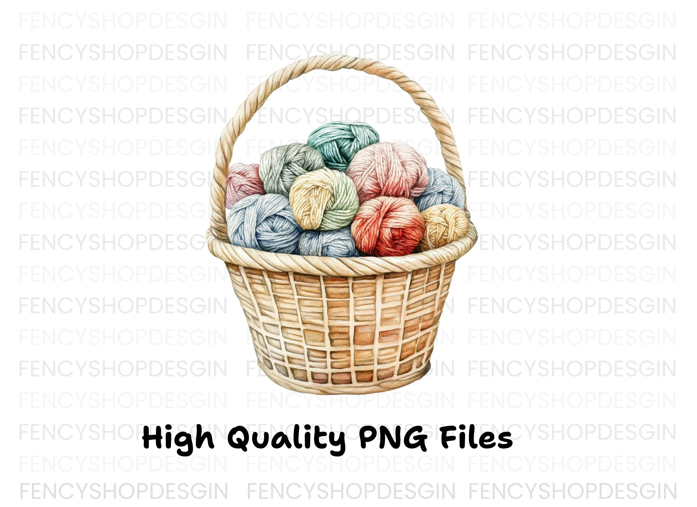 Cozy Yarn Basket Clipart Bundle - Image 3