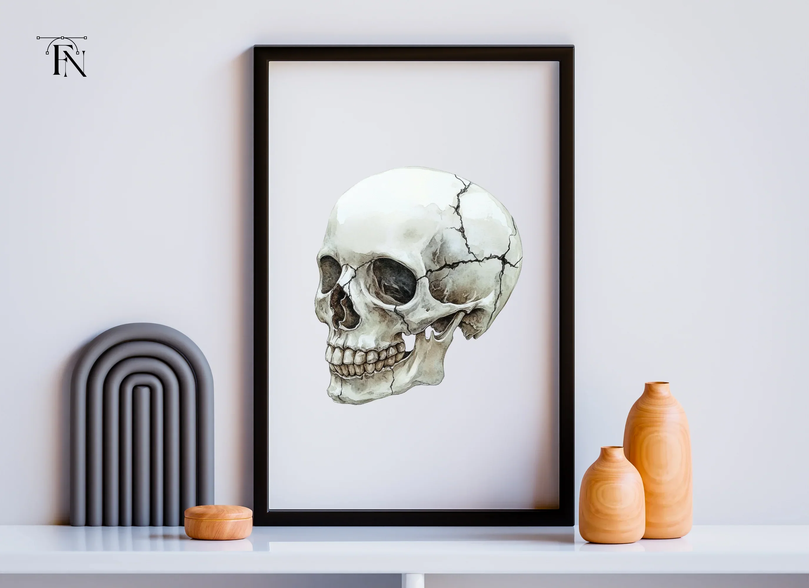 Cracked Skull Side View Clipart Bundle - Image 3