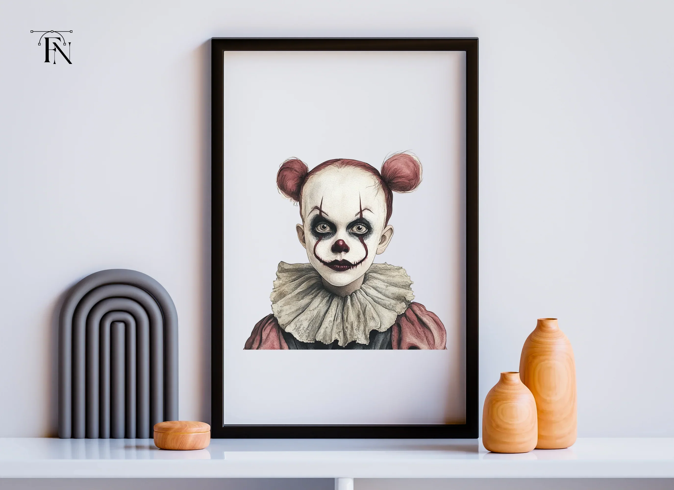 Creepy Clown Faces Clipart Bundle - Image 4