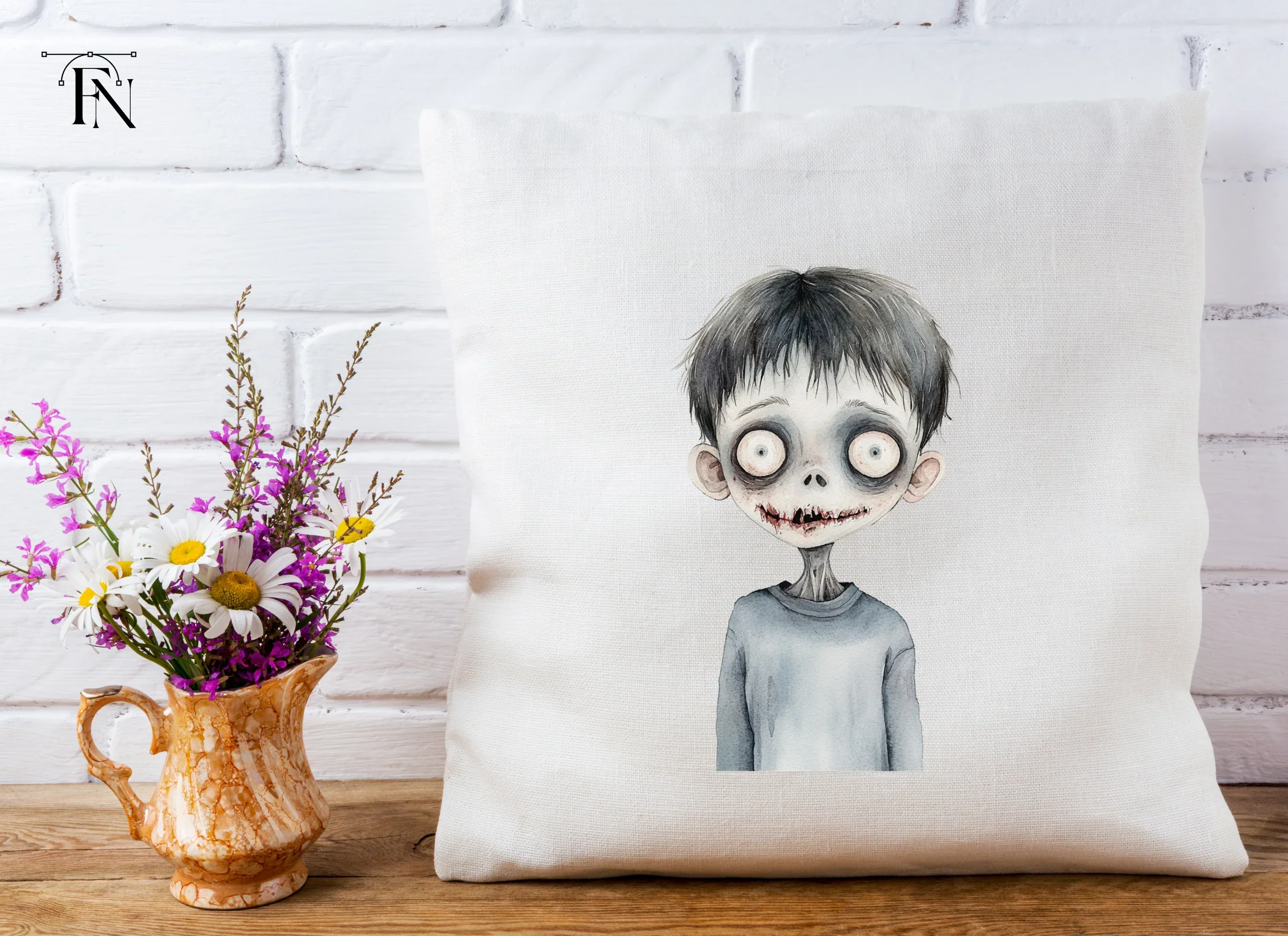 Creepy Zombie Boy Halloween Clipart Bundle - Image 2