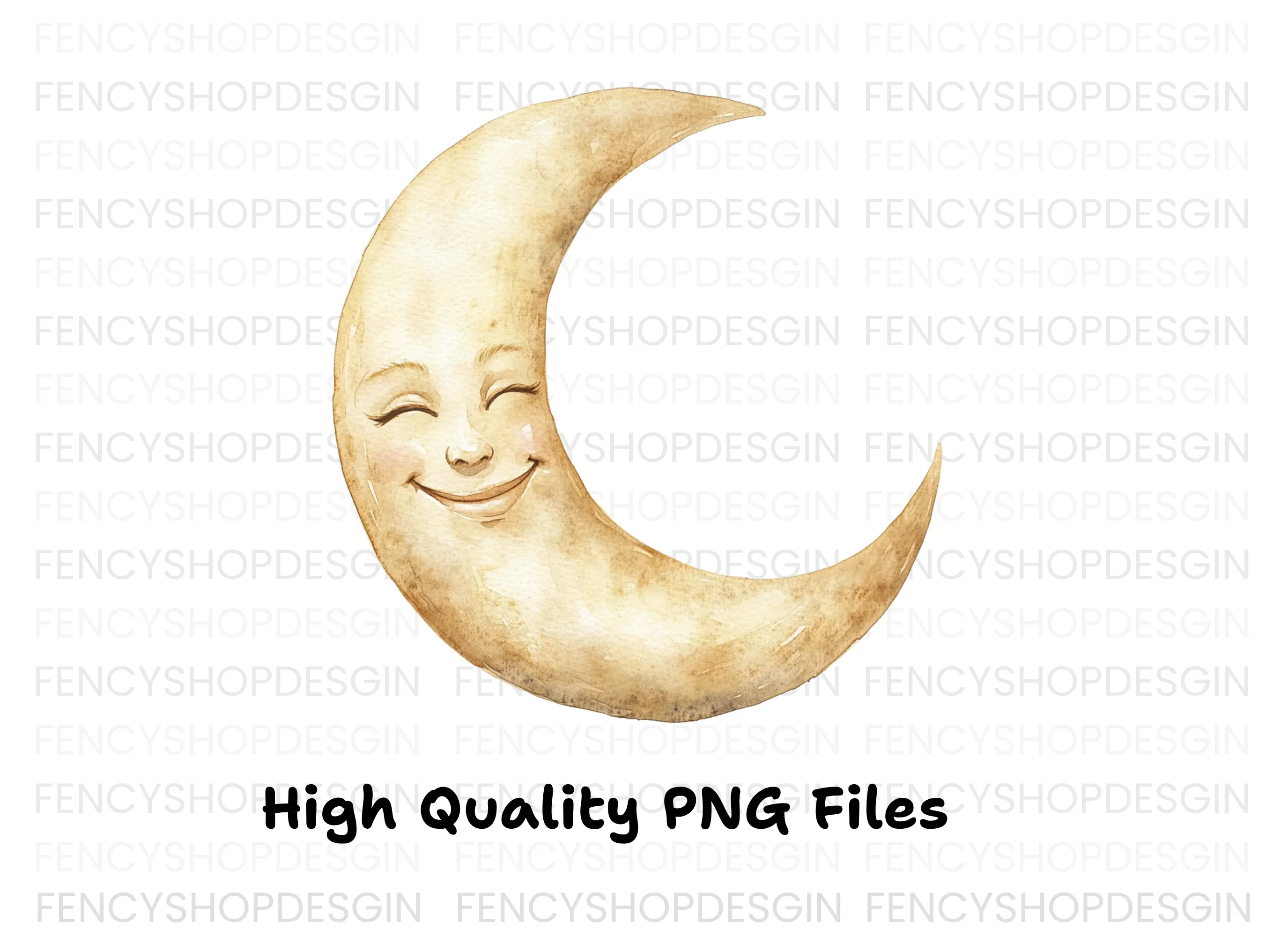 Crescent Moon Faces Clipart Bundle - Image 2