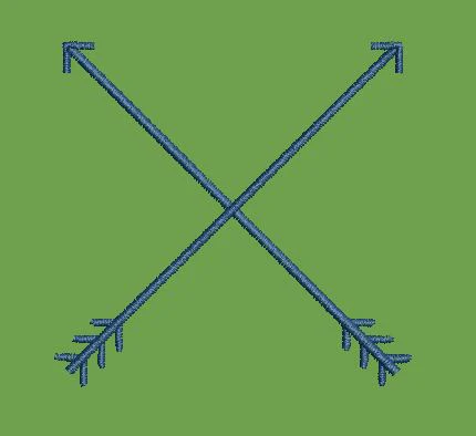 Crossed Fletched Arrows Embroidery Design