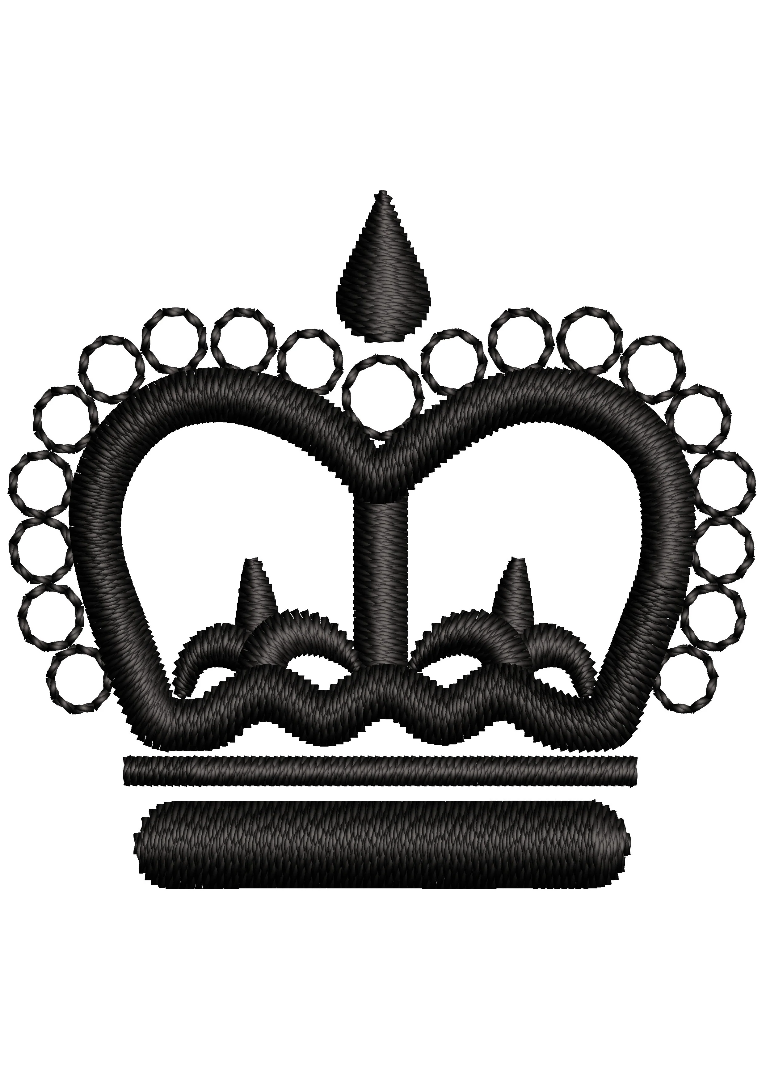 Crown Black Embroidery Design