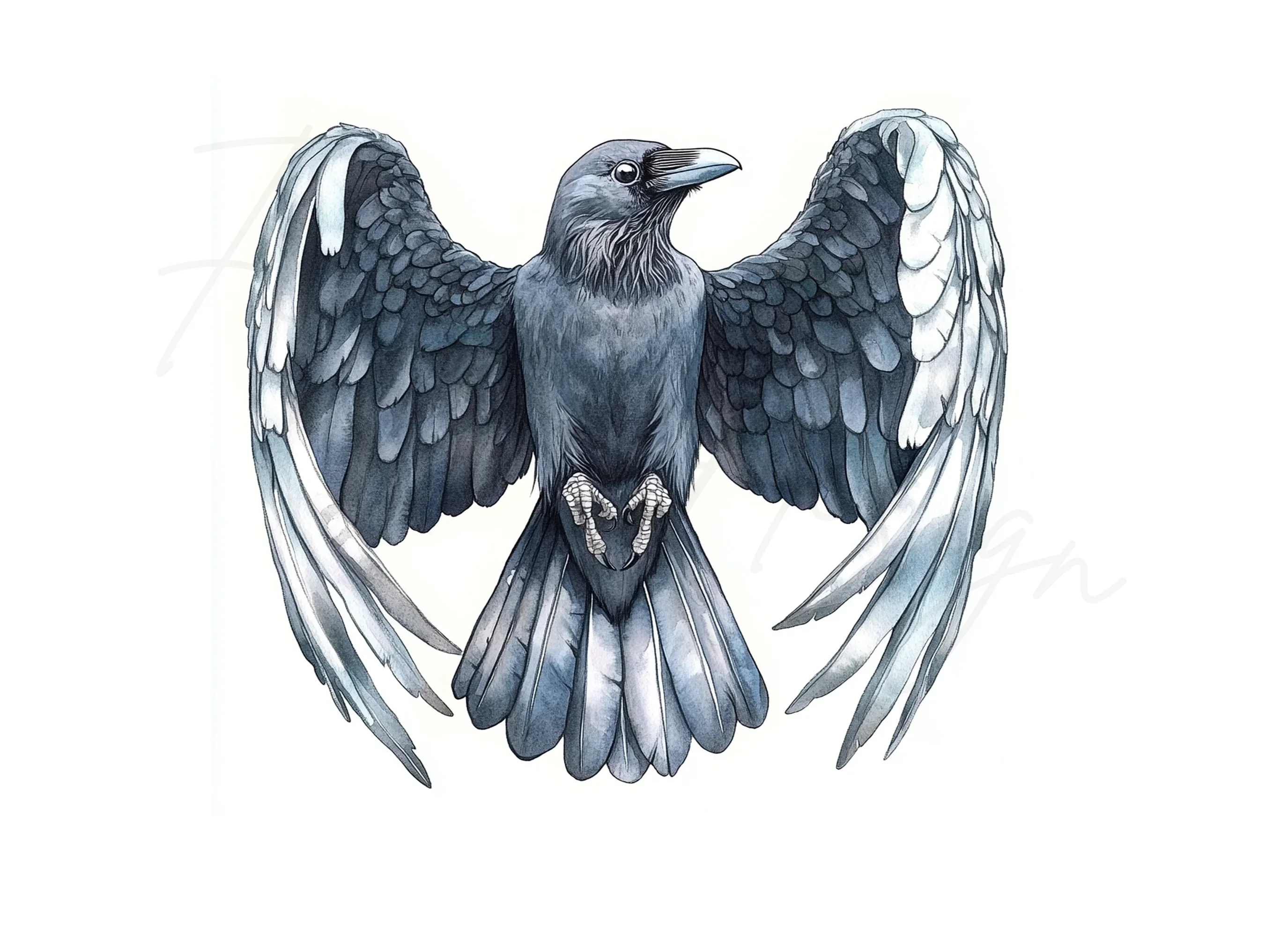 Crows with Open Wings Clipart Bundle - Image 3