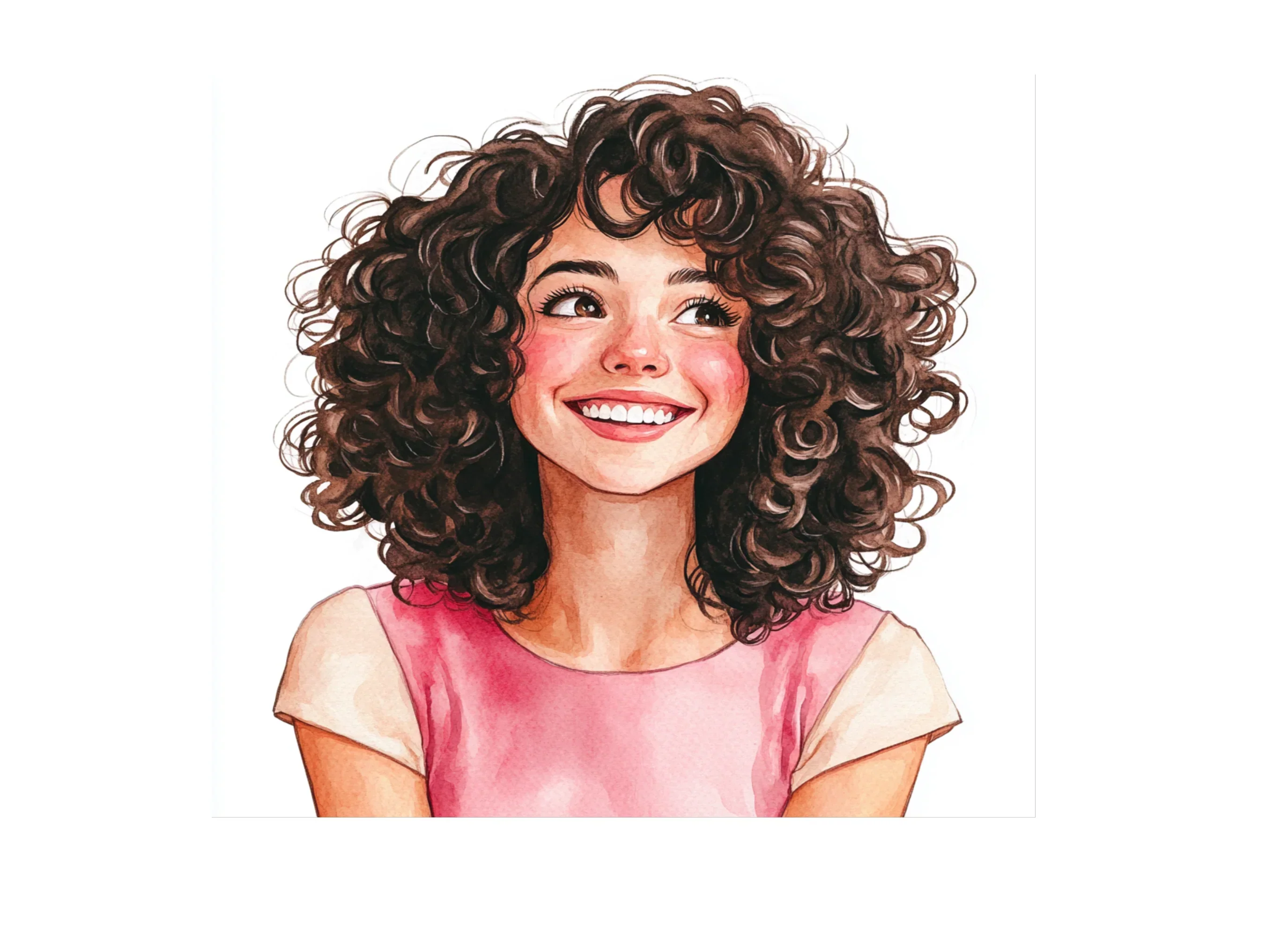 Curly Haired Girl Clipart Bundle - Image 2