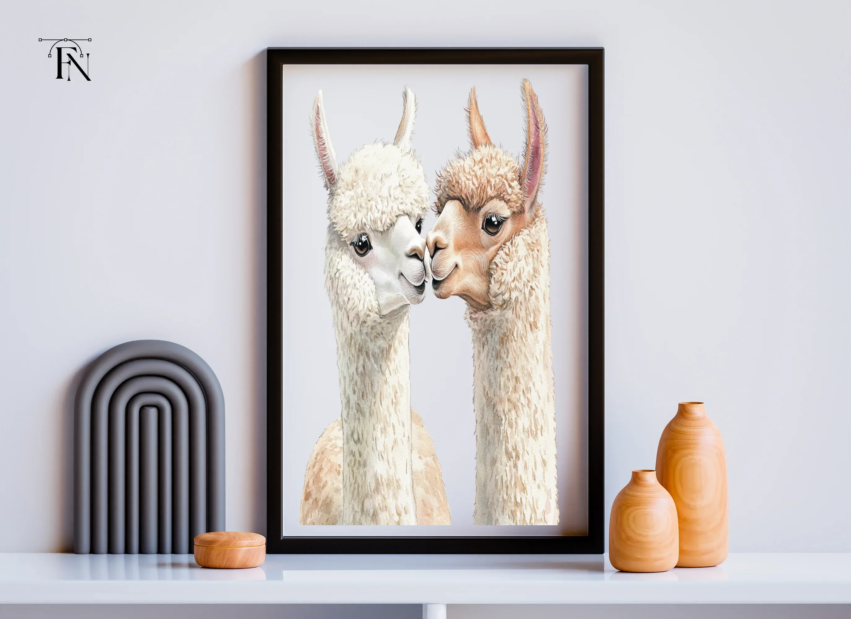 Cute Alpaca Couple Clipart Bundle - Image 4