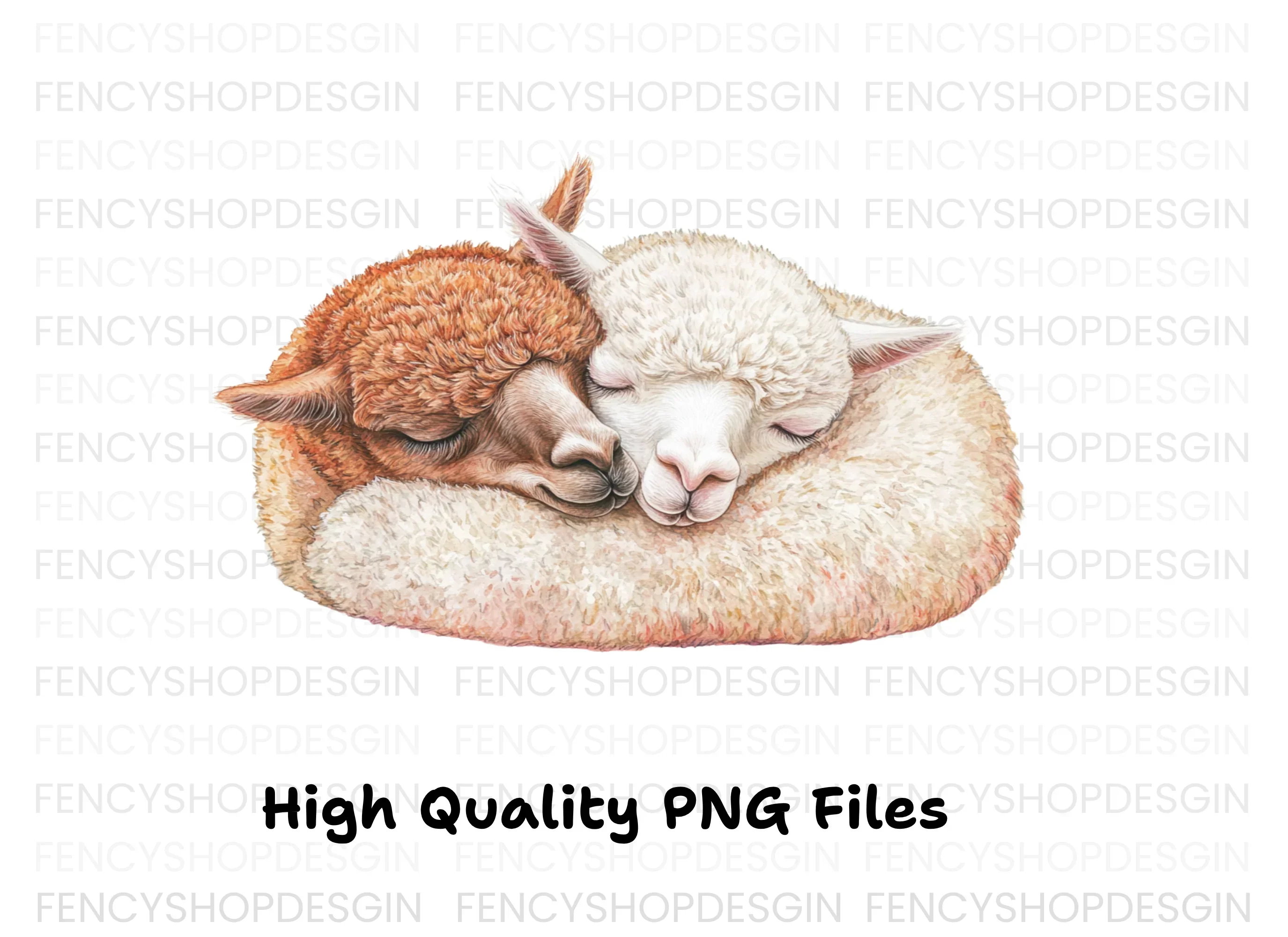 Cute Alpaca Family Clipart Bundle - Image 2