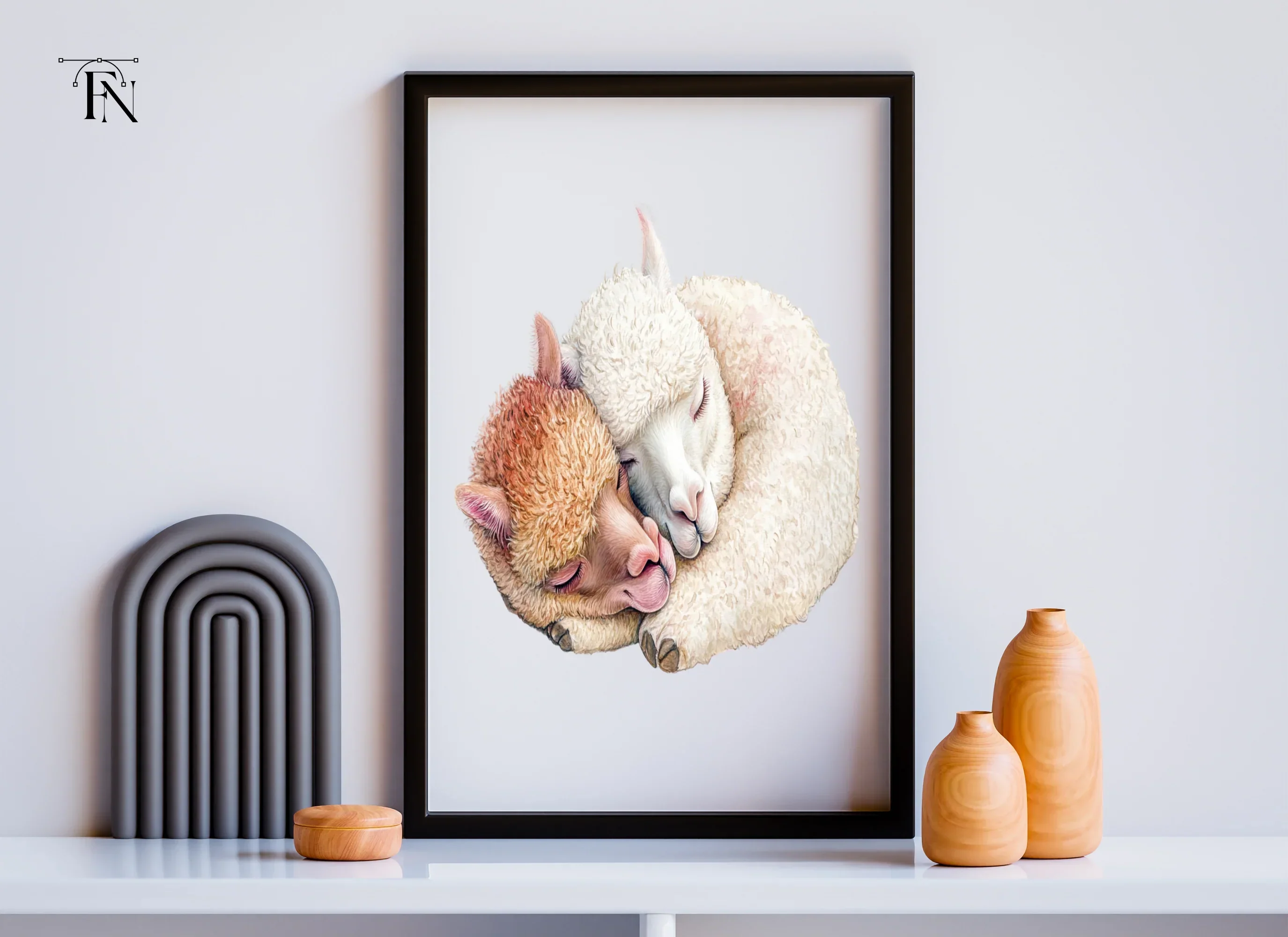 Cute Alpaca Family Clipart Bundle - Image 3