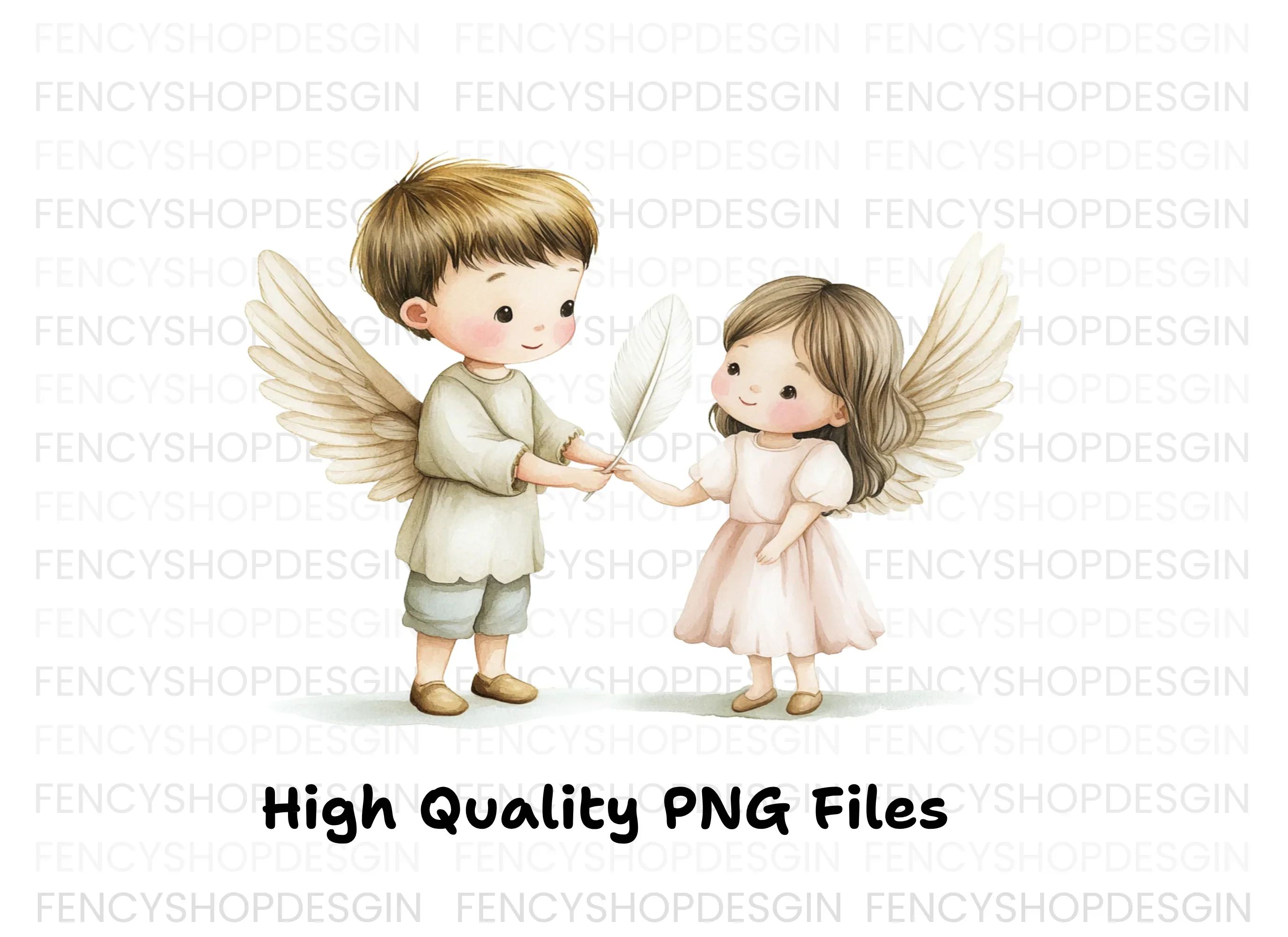 Cute Angel Kids Clipart Bundle - Image 3