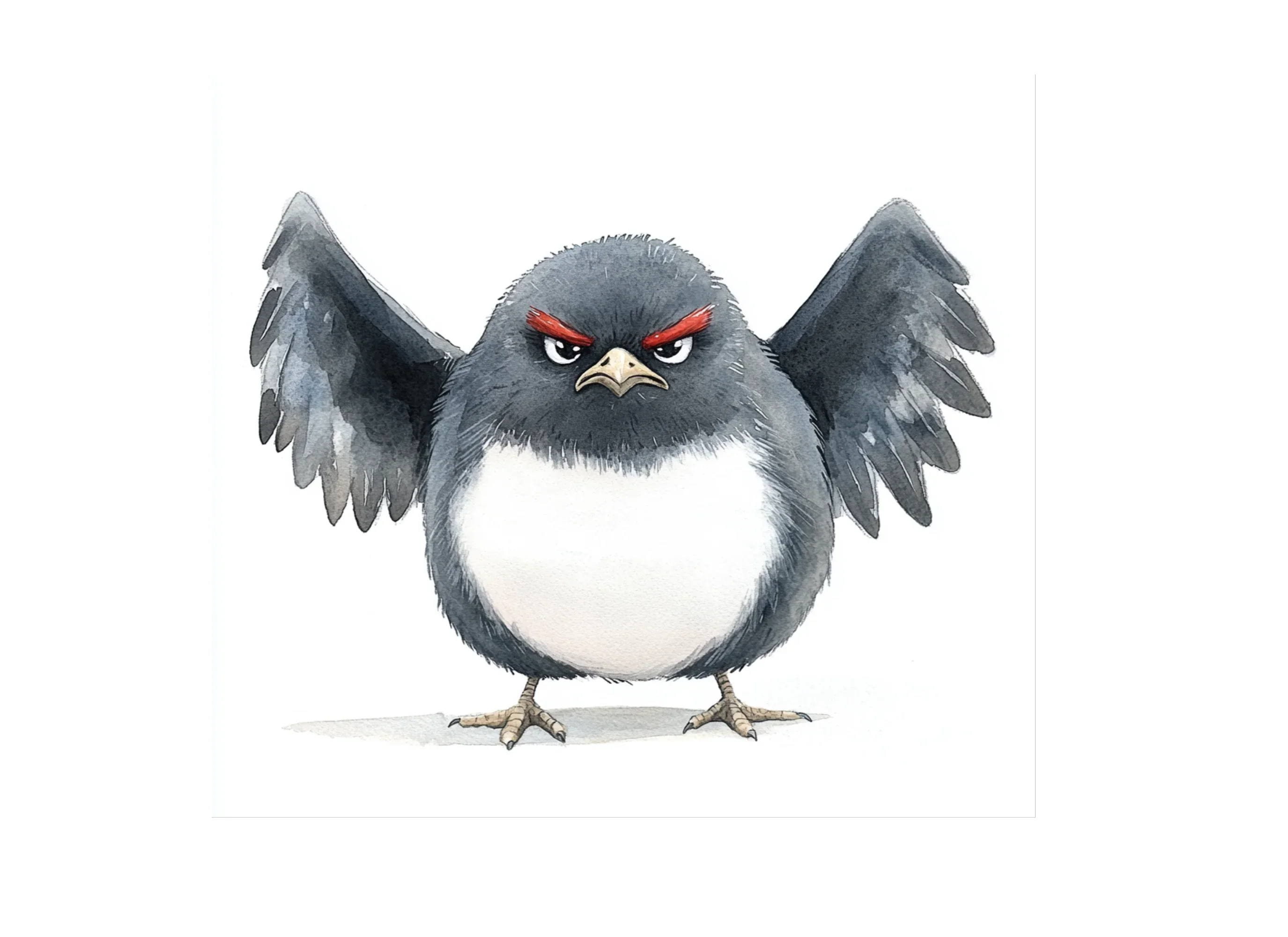 Cute Angry Grey Birds Clipart Bundle - Image 3
