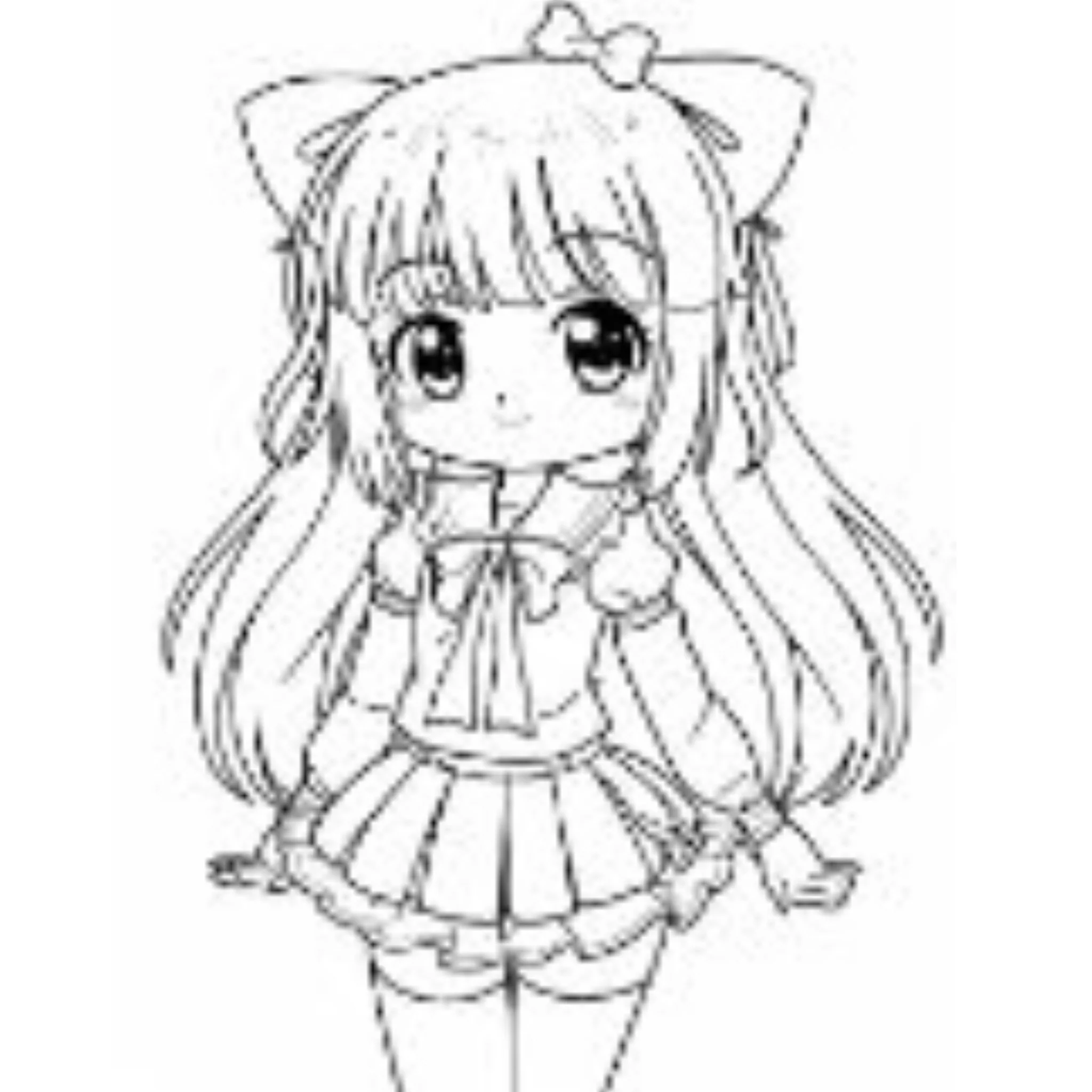 Cute Anime Girl Coloring Book - Image 2