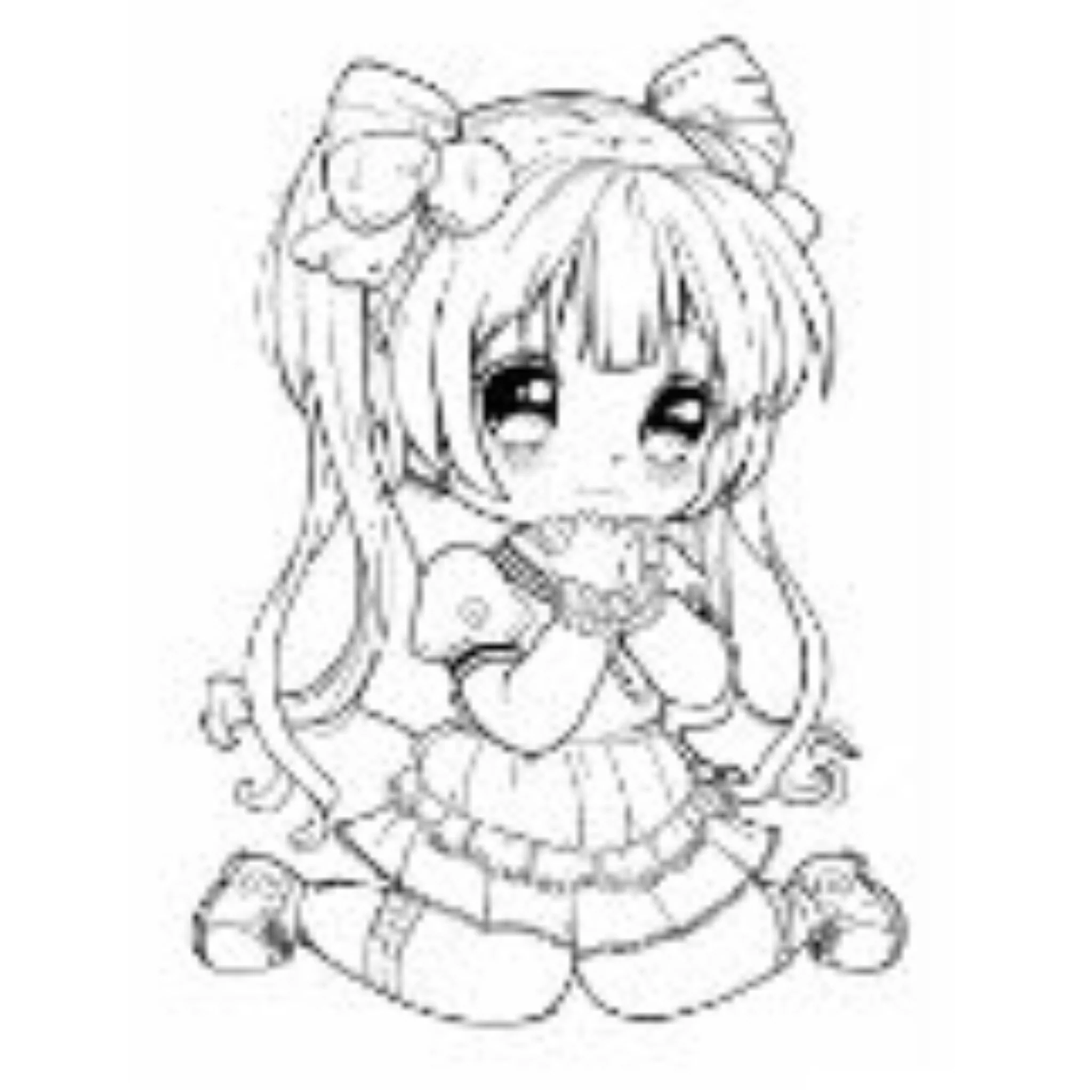 Cute Anime Girl Coloring Book - Image 3