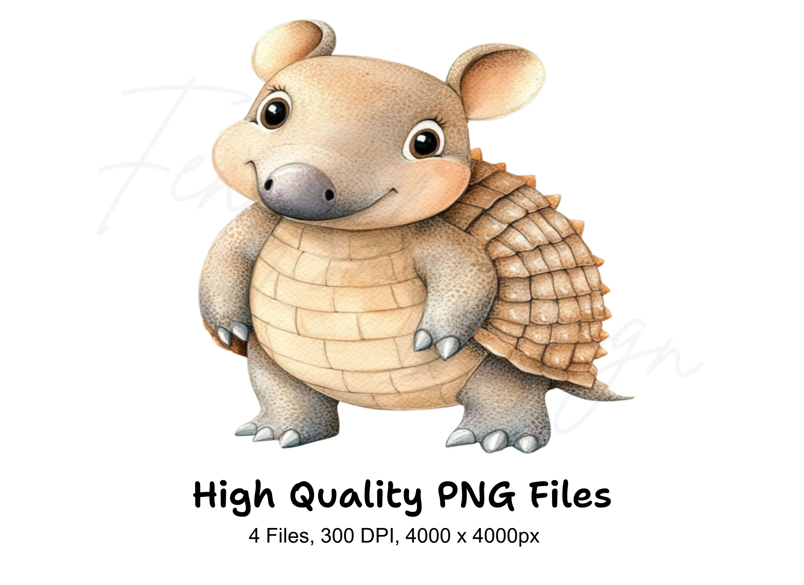 Cute Armadillo Clipart Bundle
