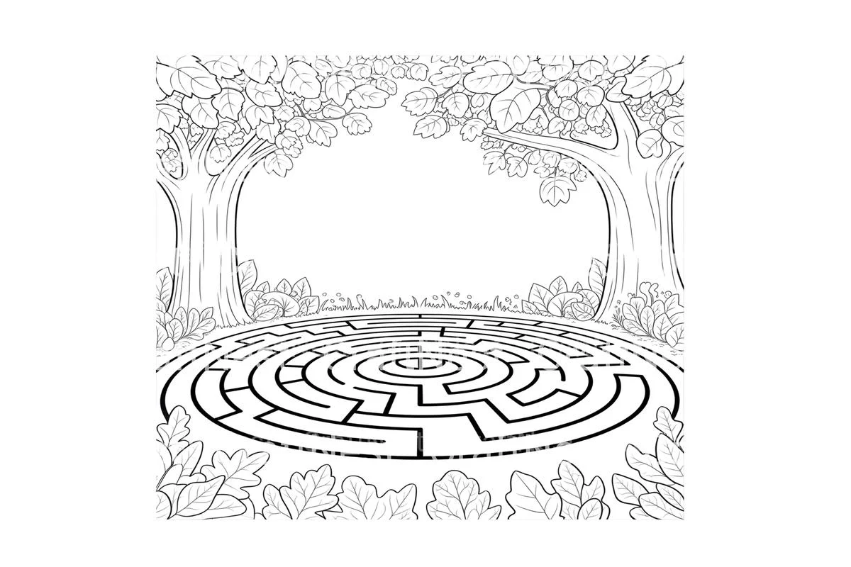 Cute Autumn Leaves Maze Coloring Books - Image 4