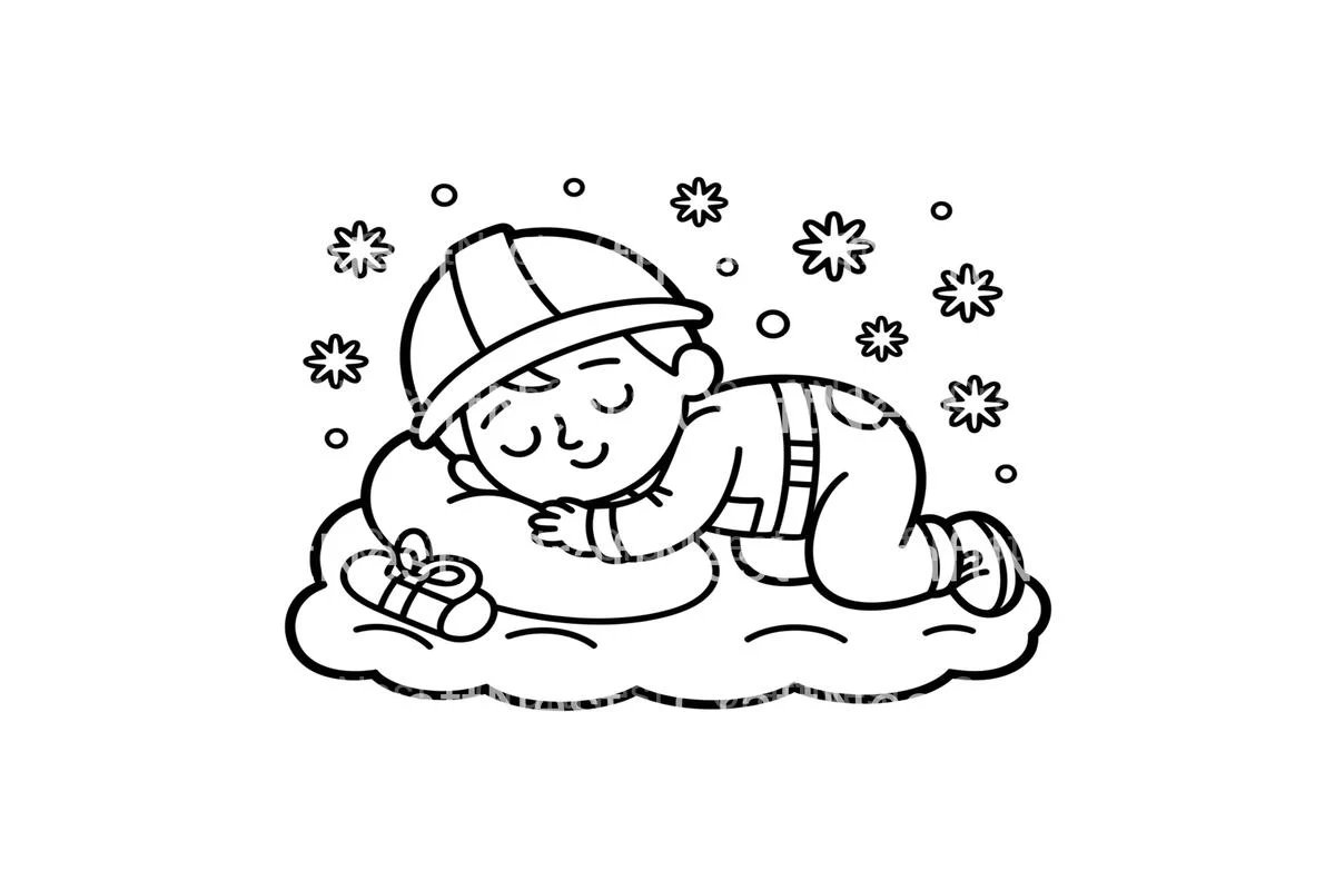 Cute Babies in Christmas Hats Coloring Books - Image 3