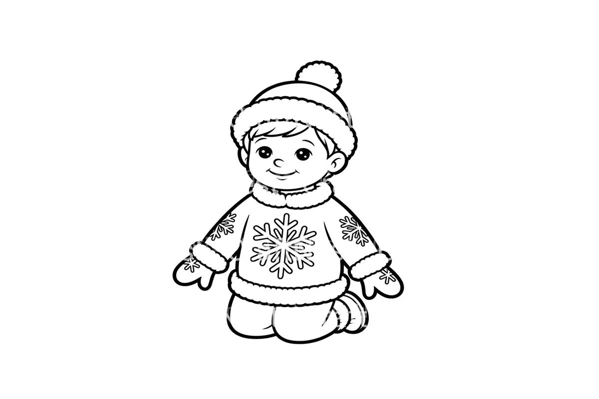 Cute Babies Winter Snowflake Coloring Books - Image 2