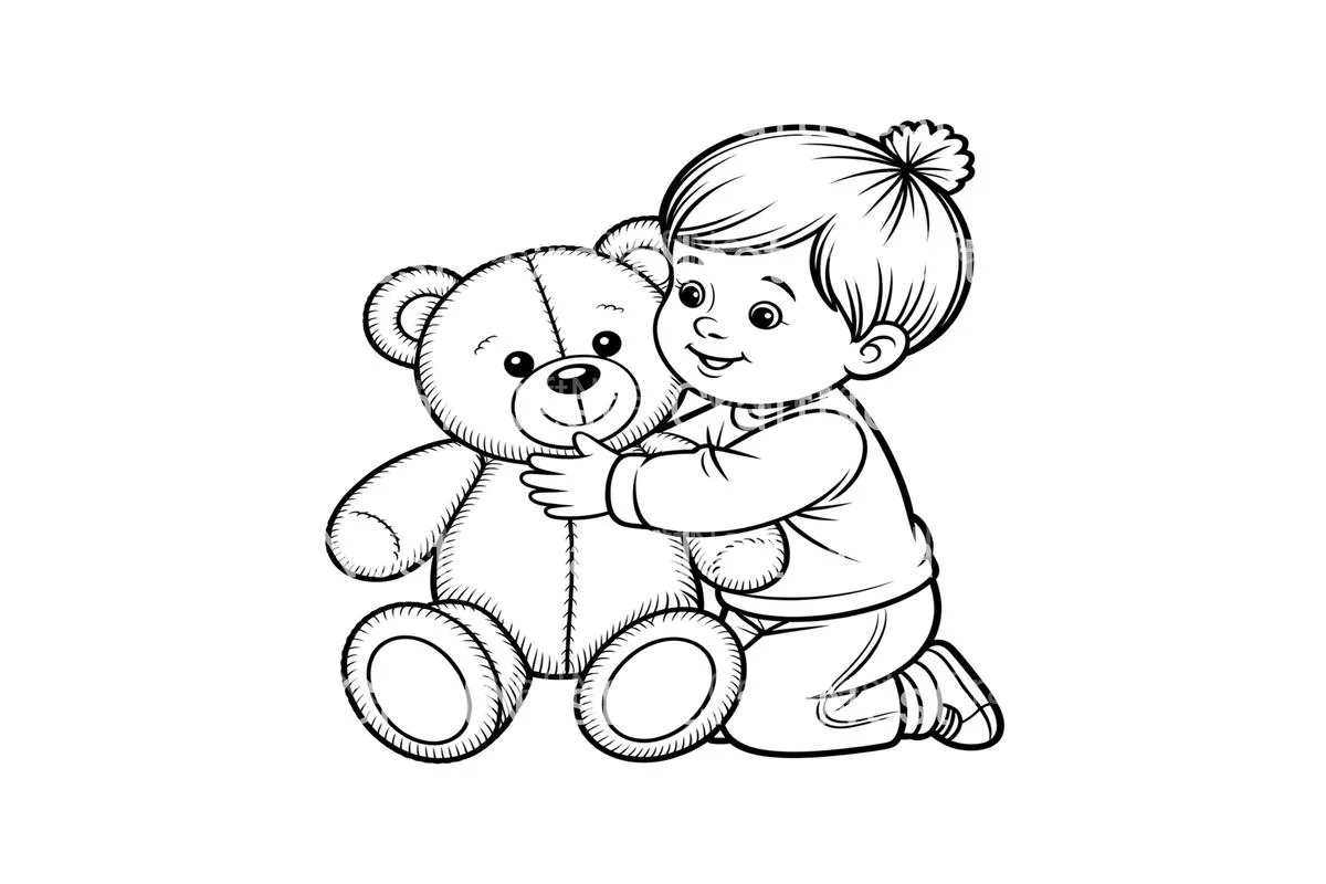 Cute Babies with Teddy Bears Coloring Books - Image 3