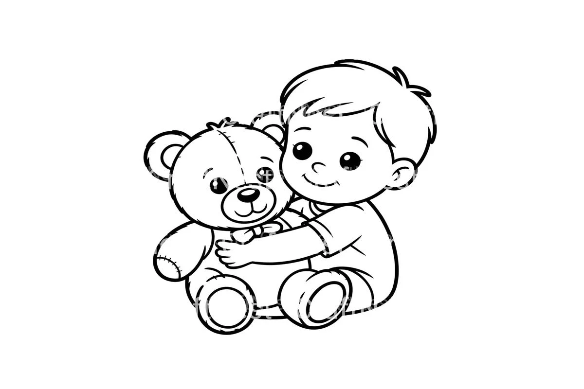 Cute Babies with Teddy Bears Coloring Books - Image 4