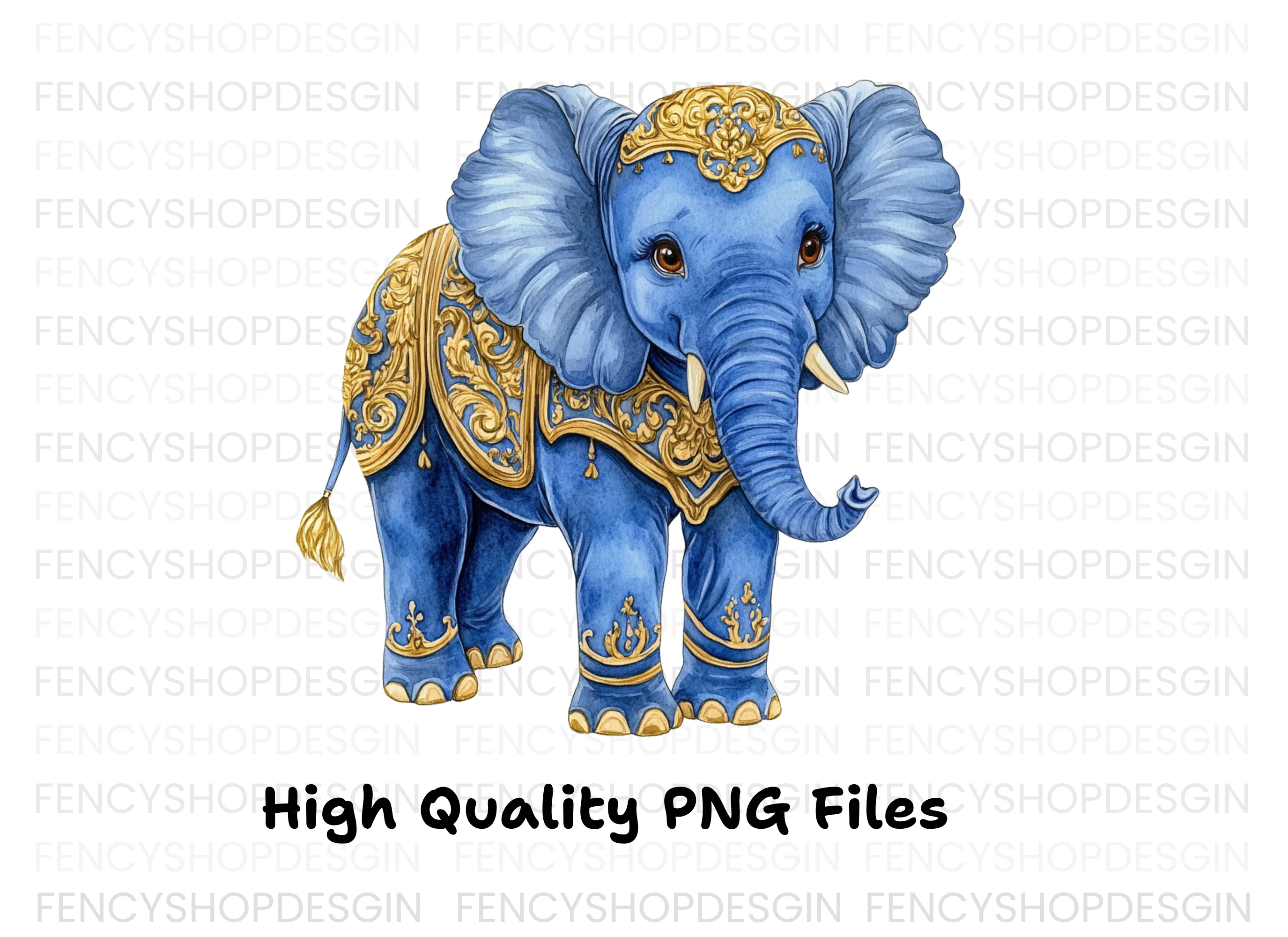 Cute Baby Blue Elephant Clipart Bundle - Image 2