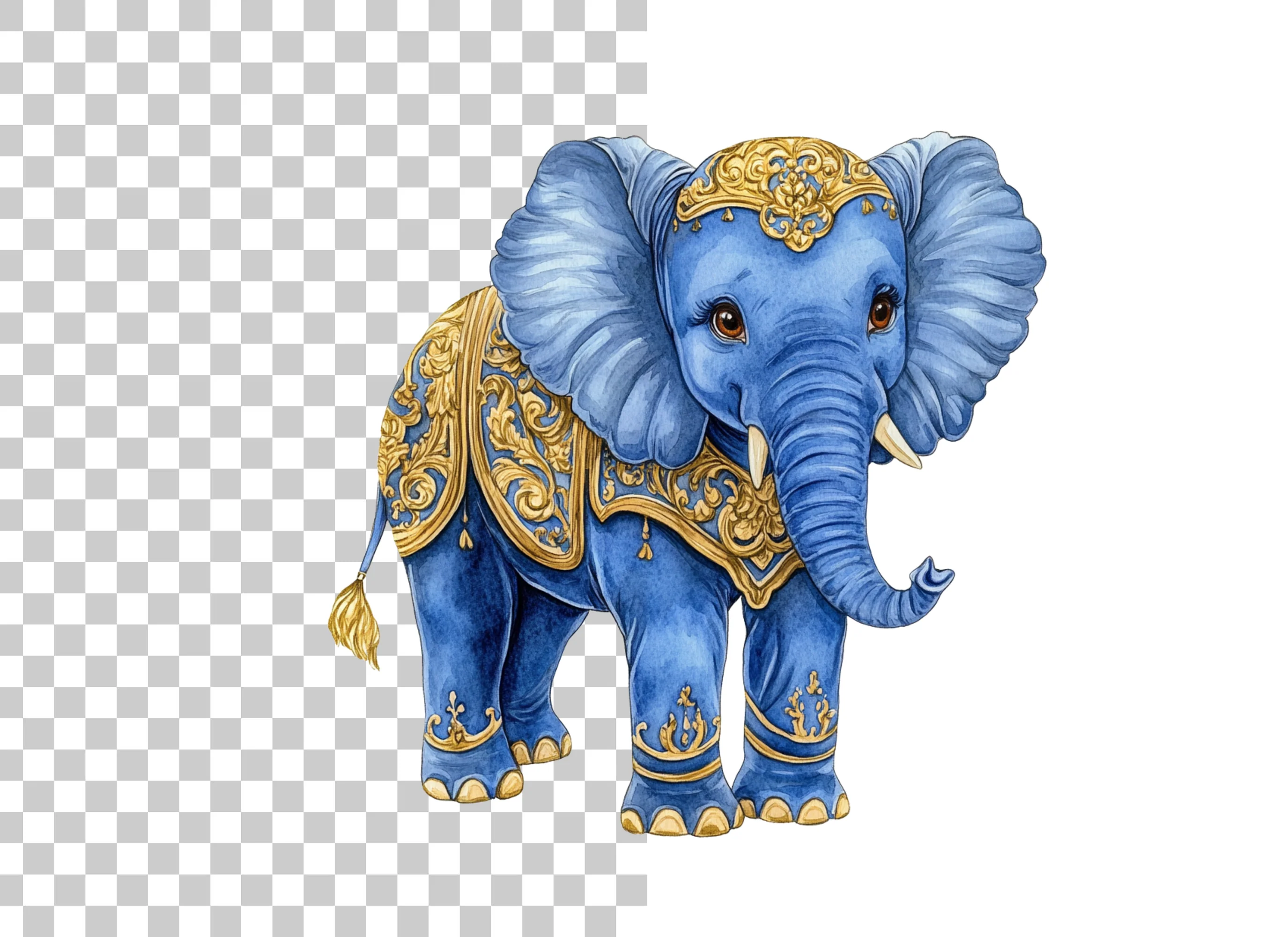 Cute Baby Blue Elephant Clipart Bundle - Image 6