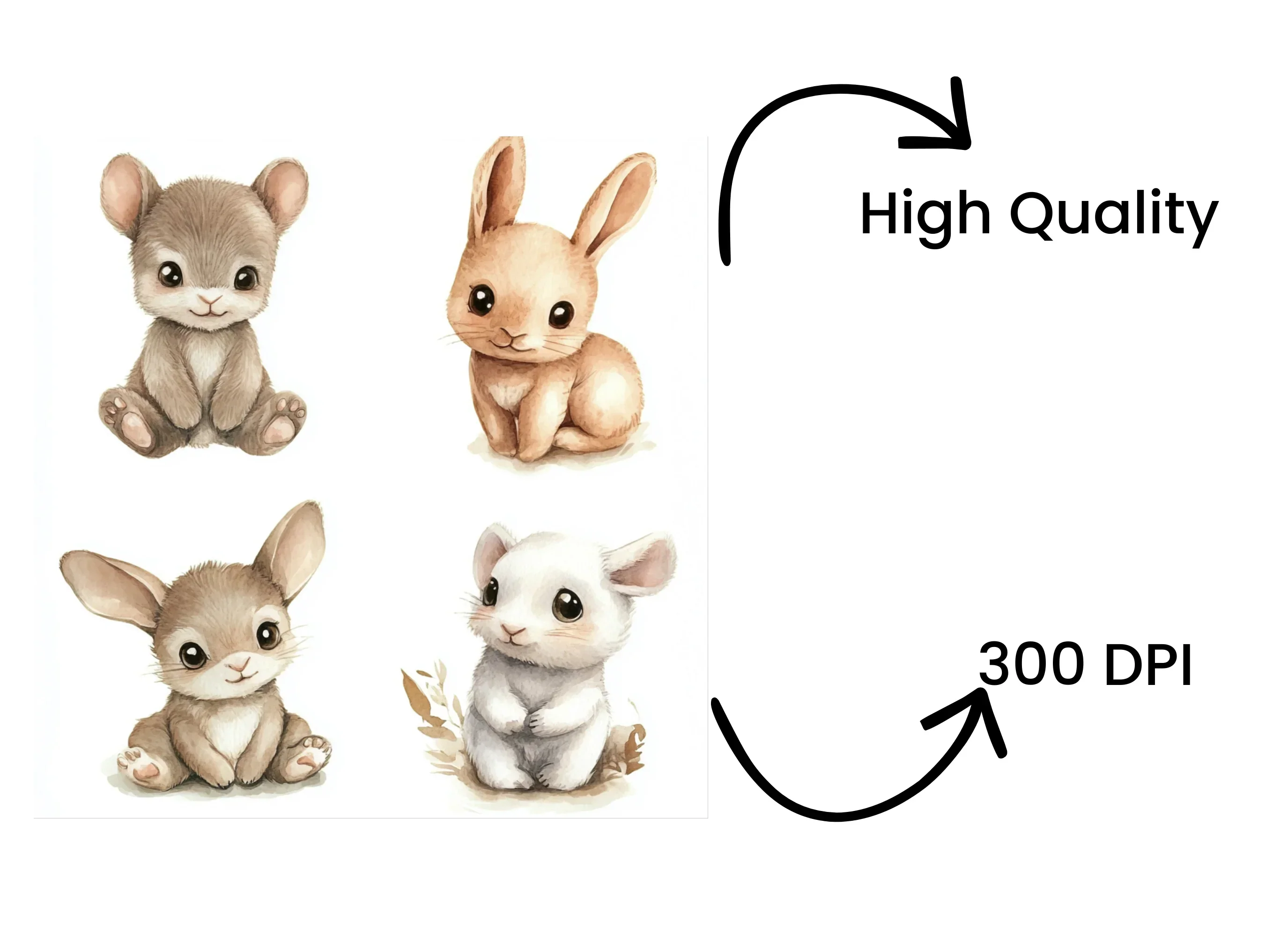 Cute Baby Bunny Clipart Bundle - Image 4