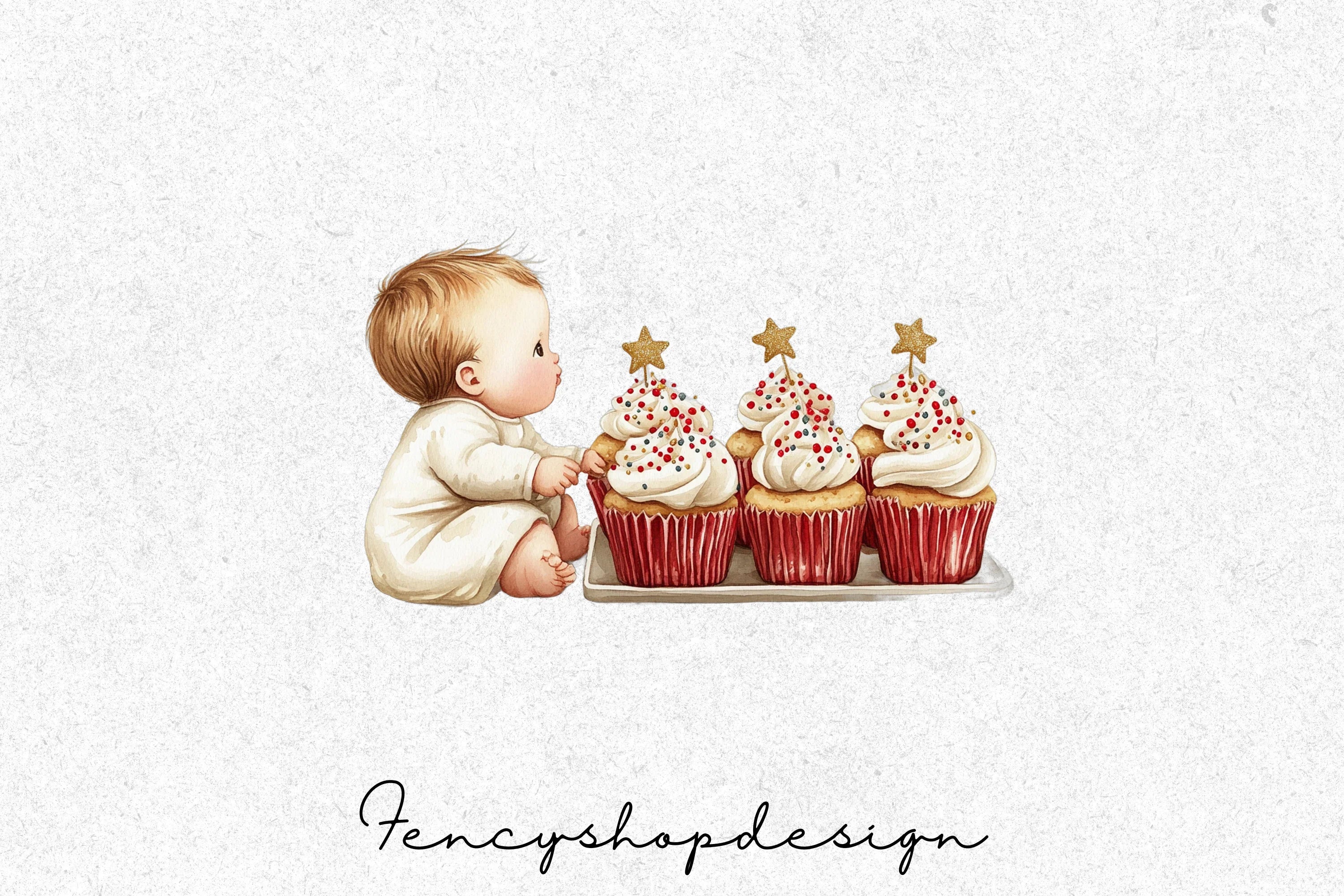 Cute Baby Chefs Baking Clipart Bundle - Image 6