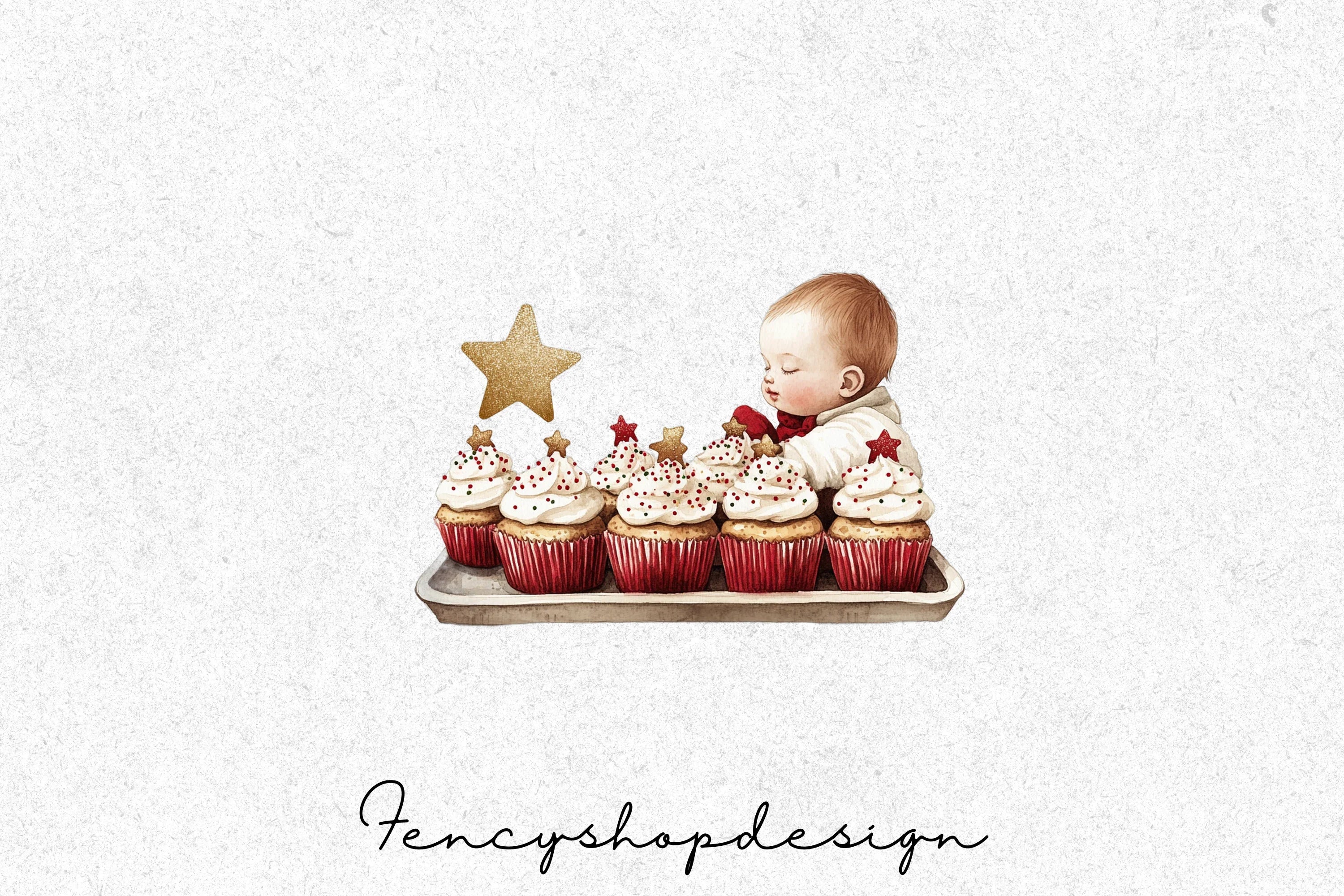 Cute Baby Chefs Baking Clipart Bundle - Image 7