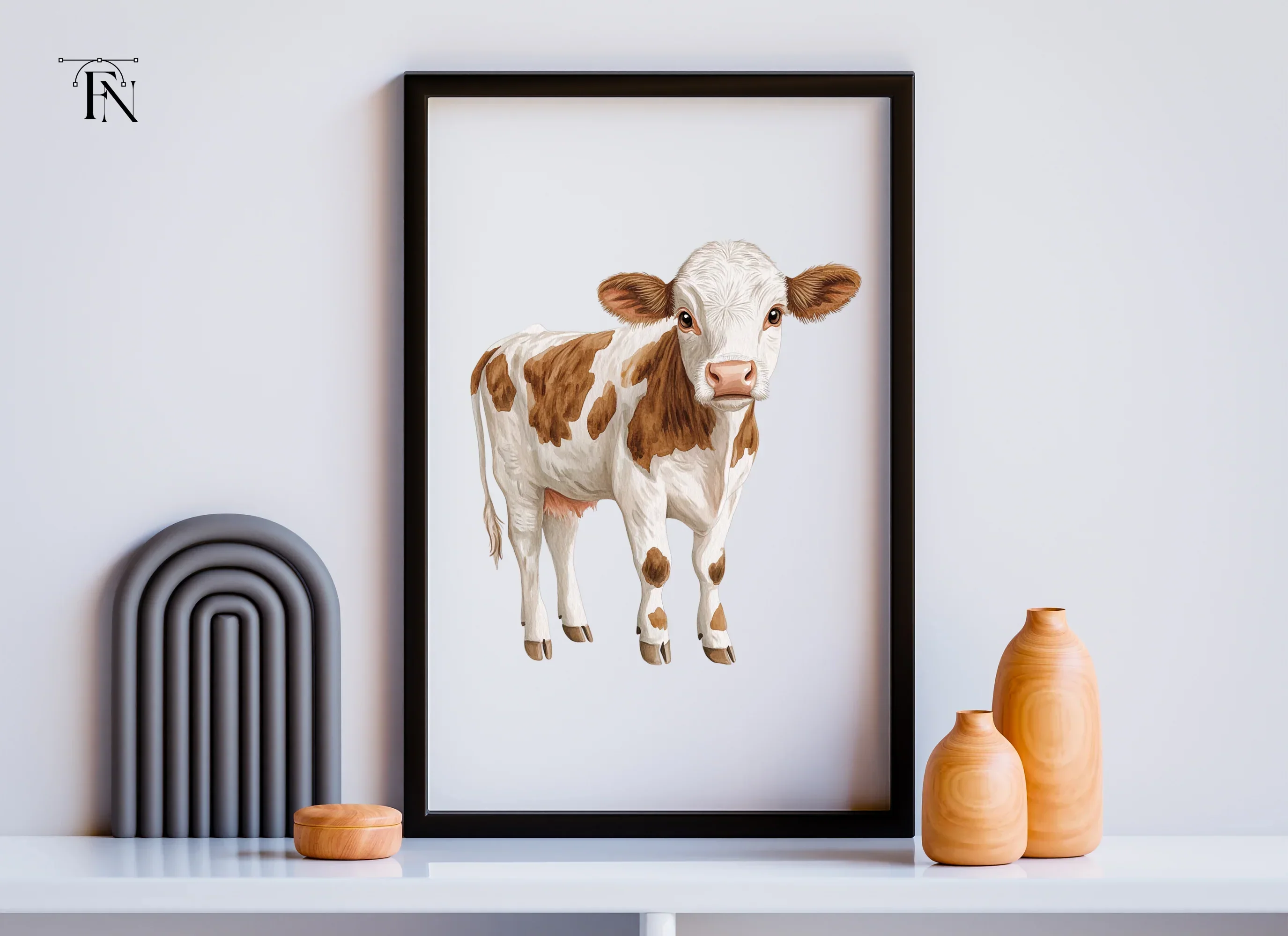 Cute Baby Cow Clipart Bundle - Image 6