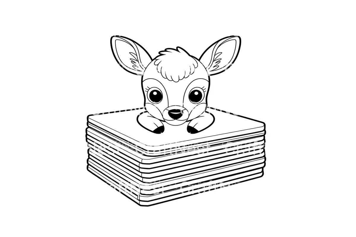 Cute Baby Deerfor Kids Coloring Books - Image 4