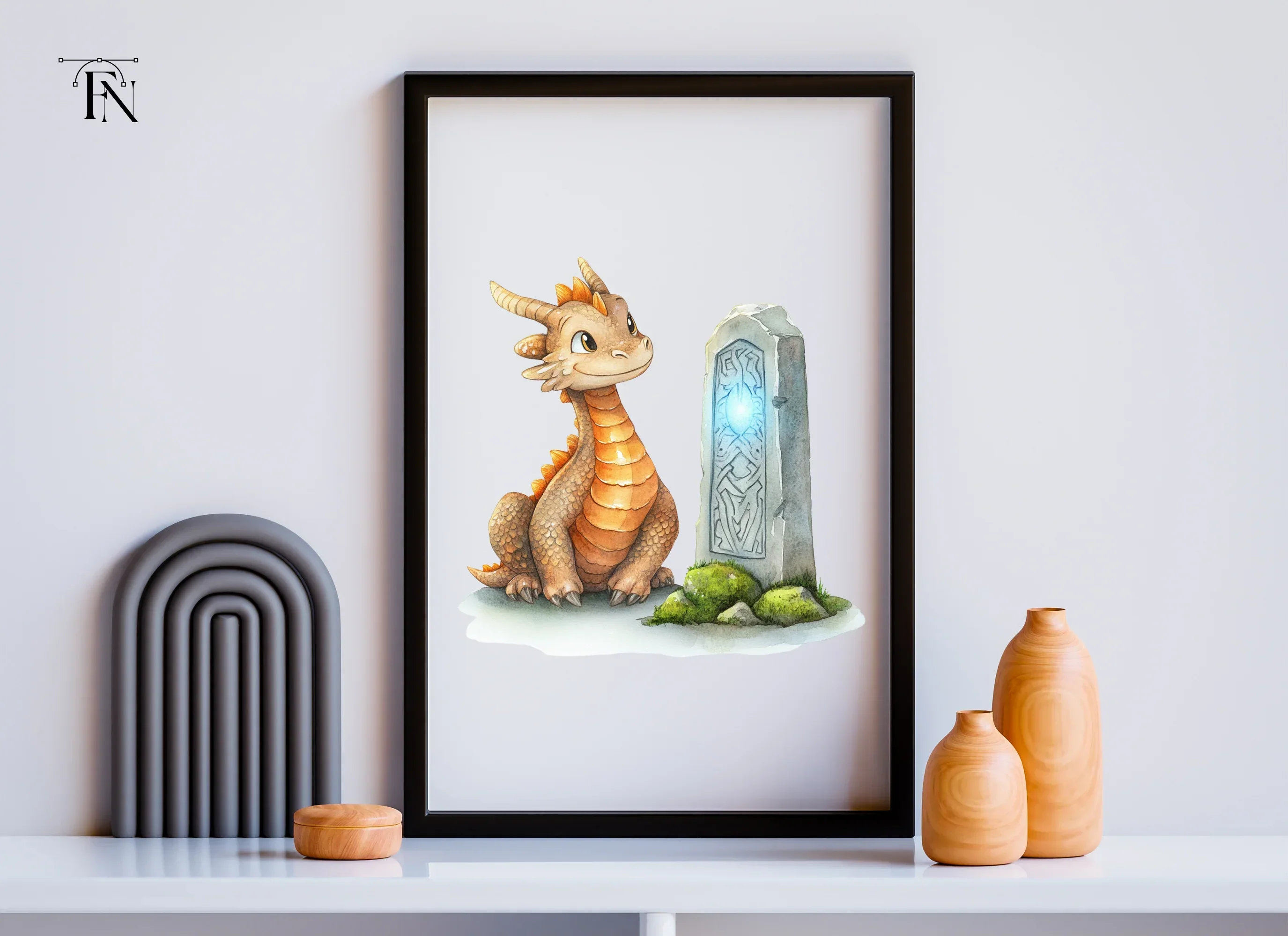 Cute Baby Dragon and Magic Stone Clipart Bundle - Image 3
