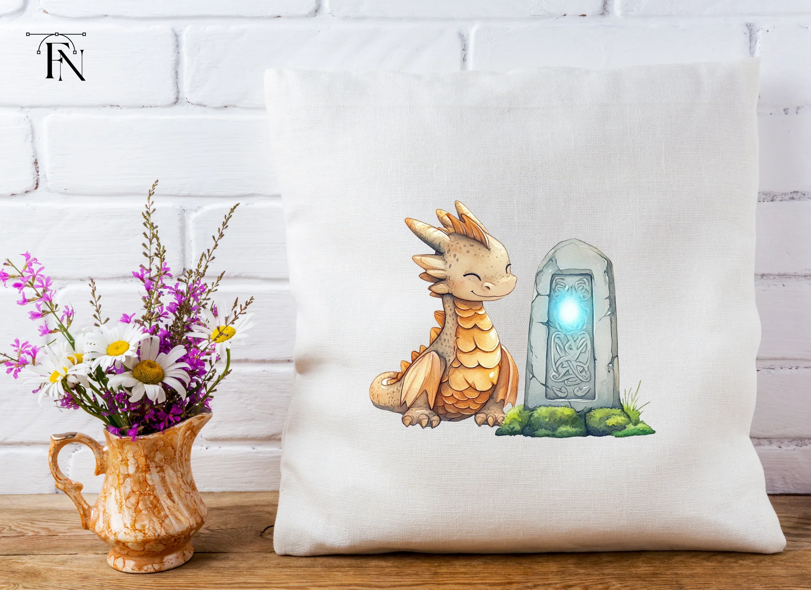 Cute Baby Dragon and Magic Stone Clipart Bundle - Image 4