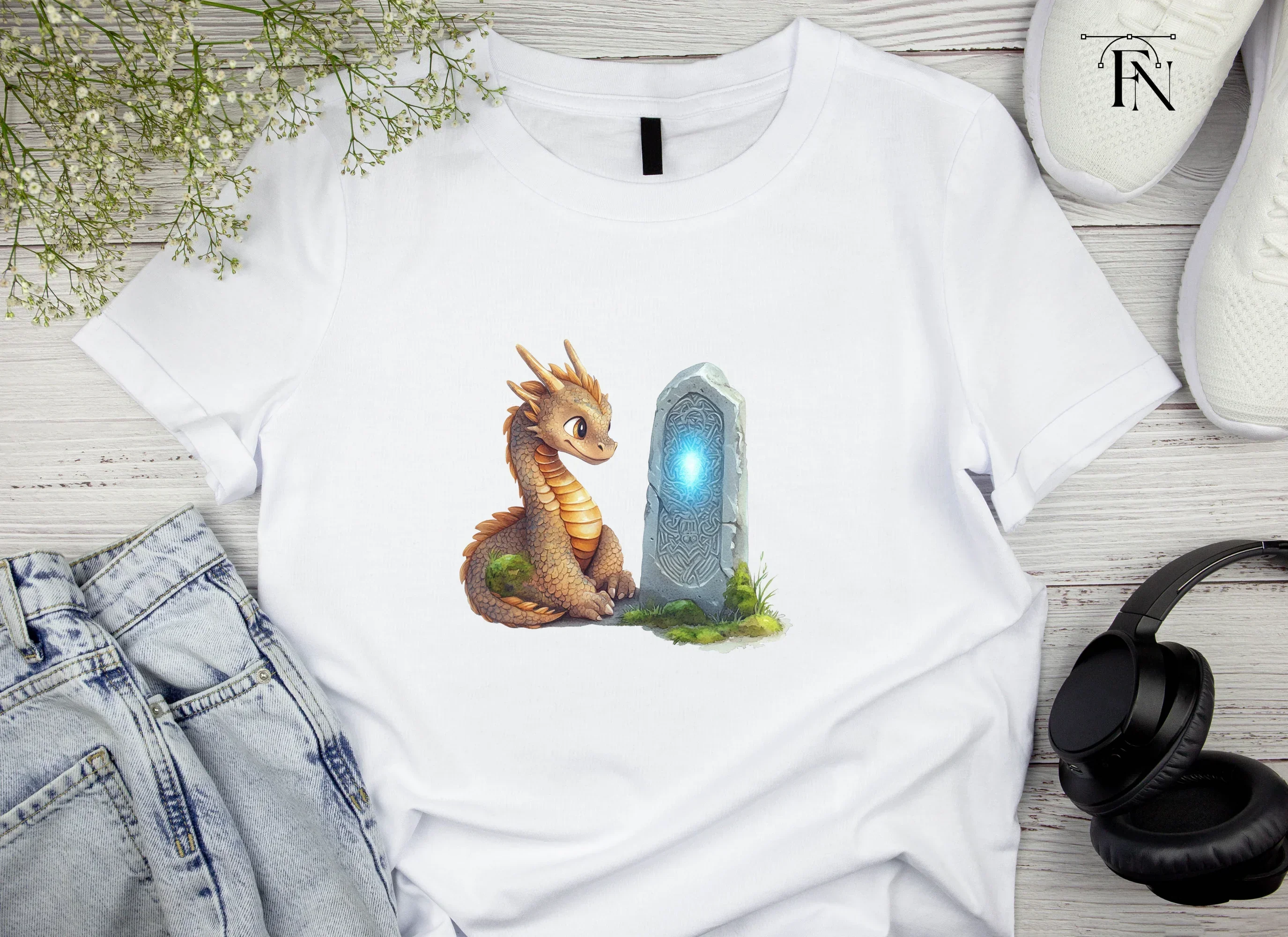 Cute Baby Dragon and Magic Stone Clipart Bundle - Image 5