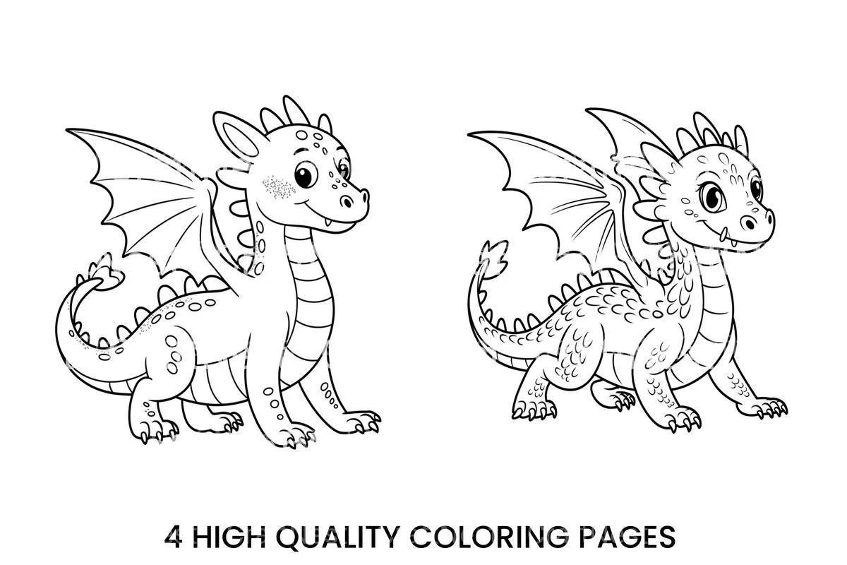 Cute Baby Dragon Coloring Books