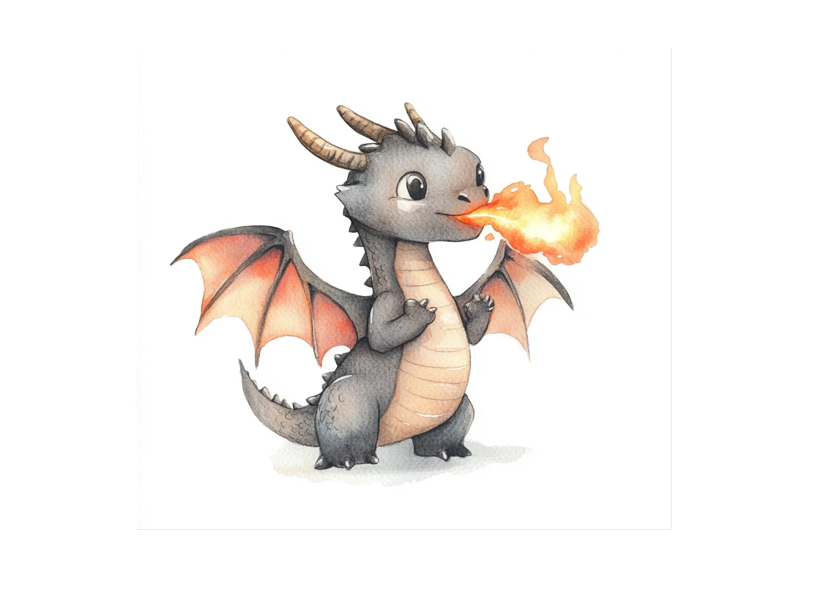 Cute Baby Dragon Fire Breathing Clipart Bundle - Image 2
