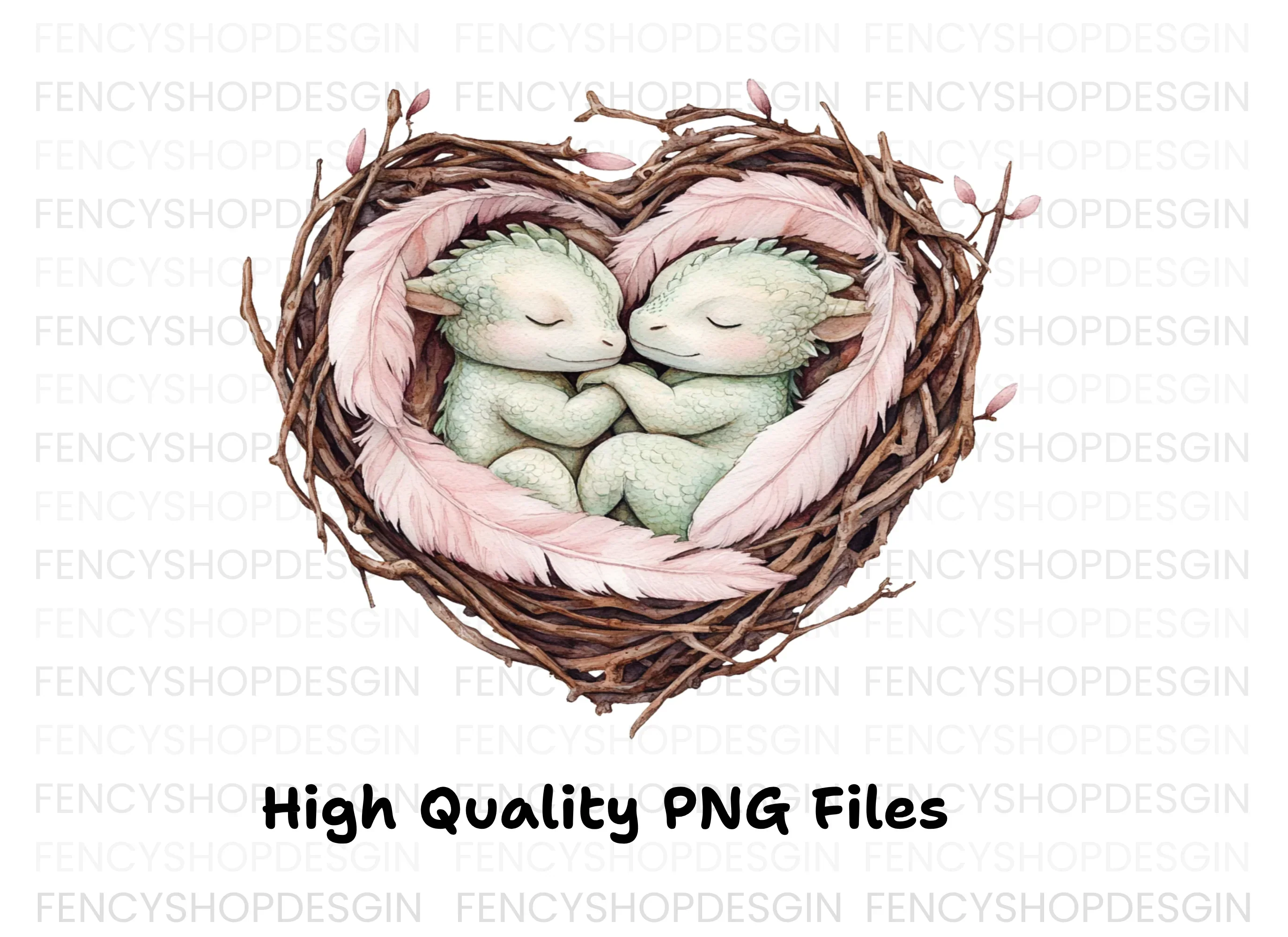 Cute Baby Dragon Nests Clipart Bundle - Image 2