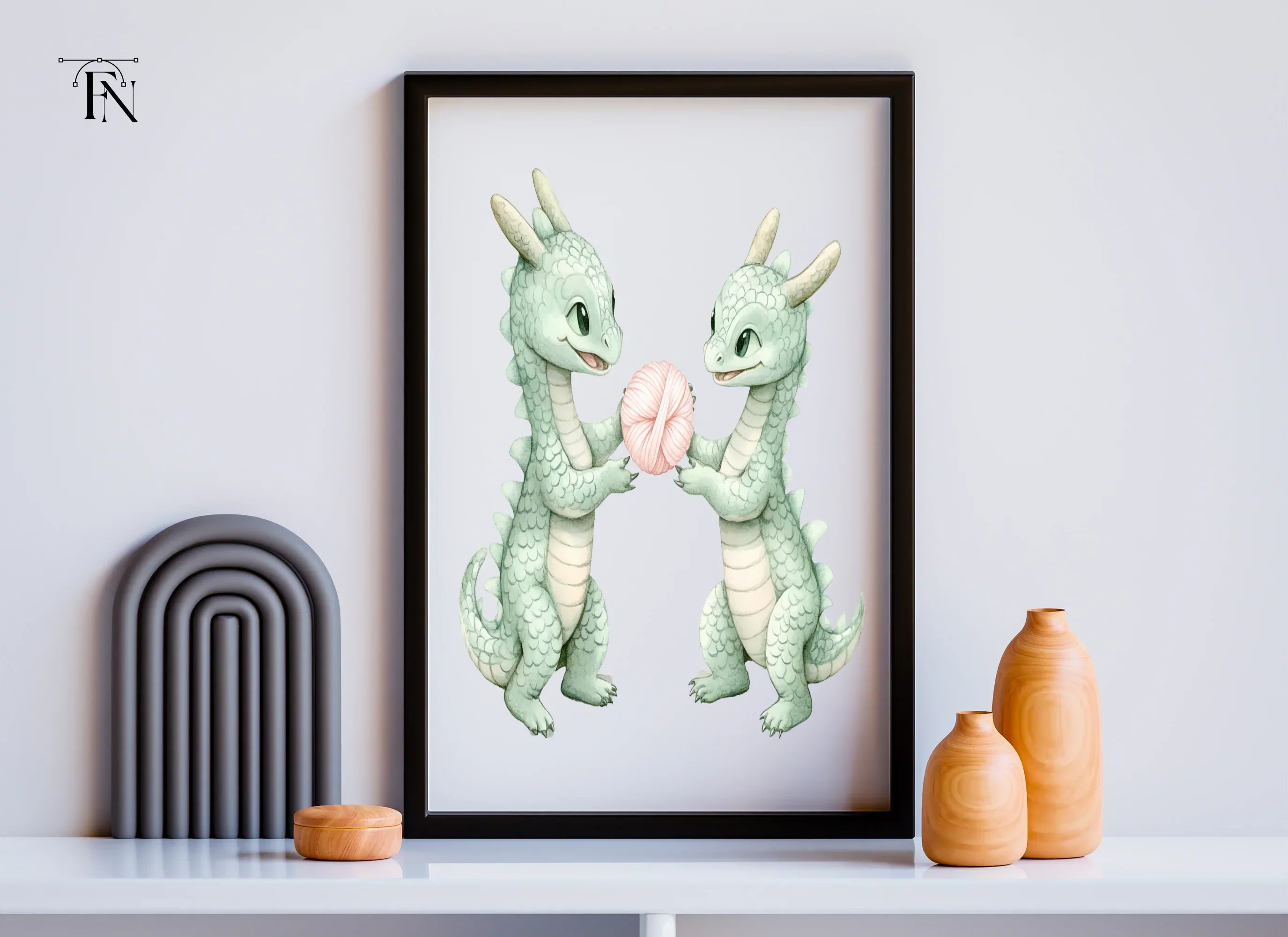 Cute Baby Dragon Yarn Clipart Bundle - Image 4