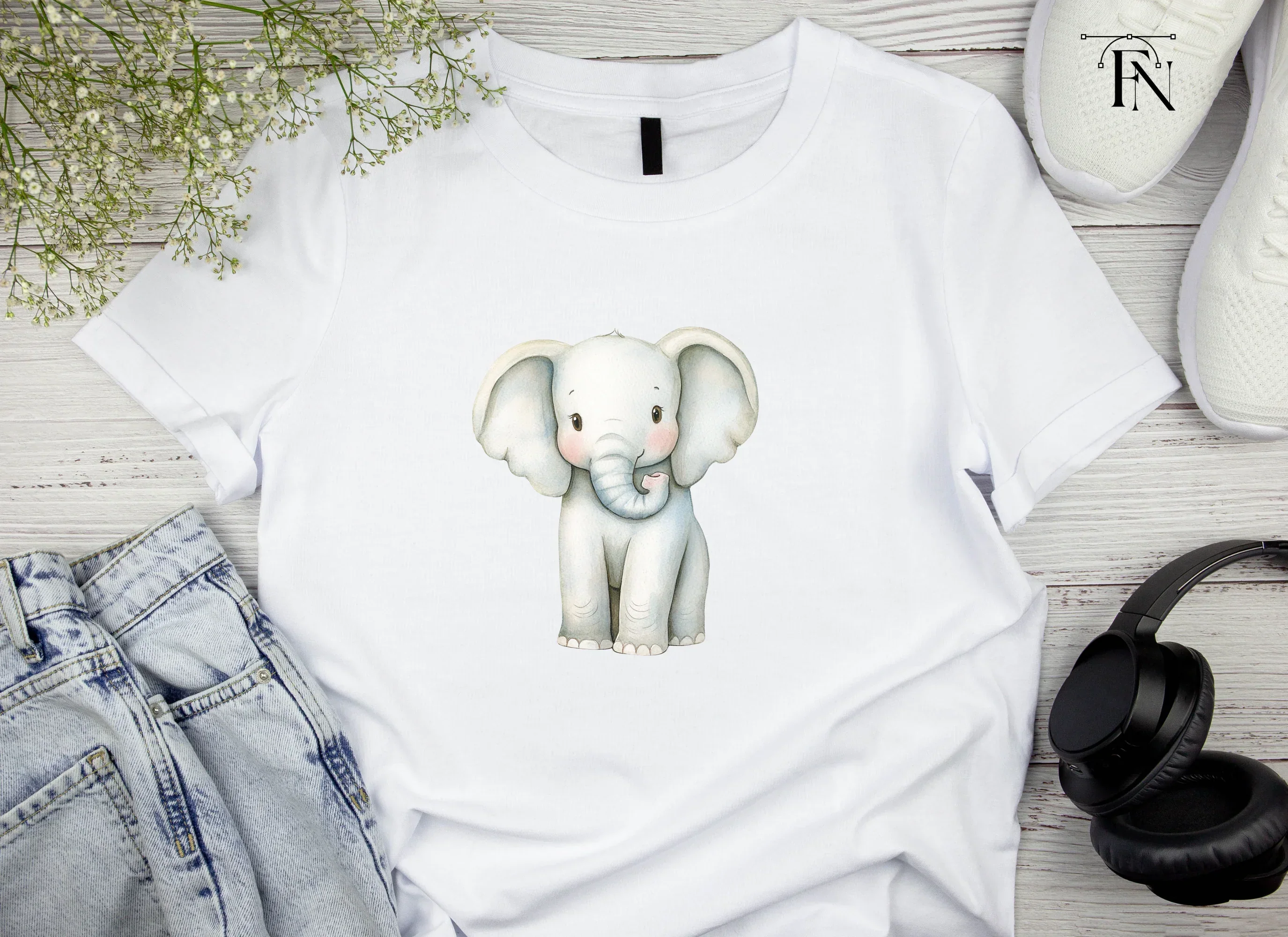 Cute Baby Elephant Clipart Bundle - Image 5