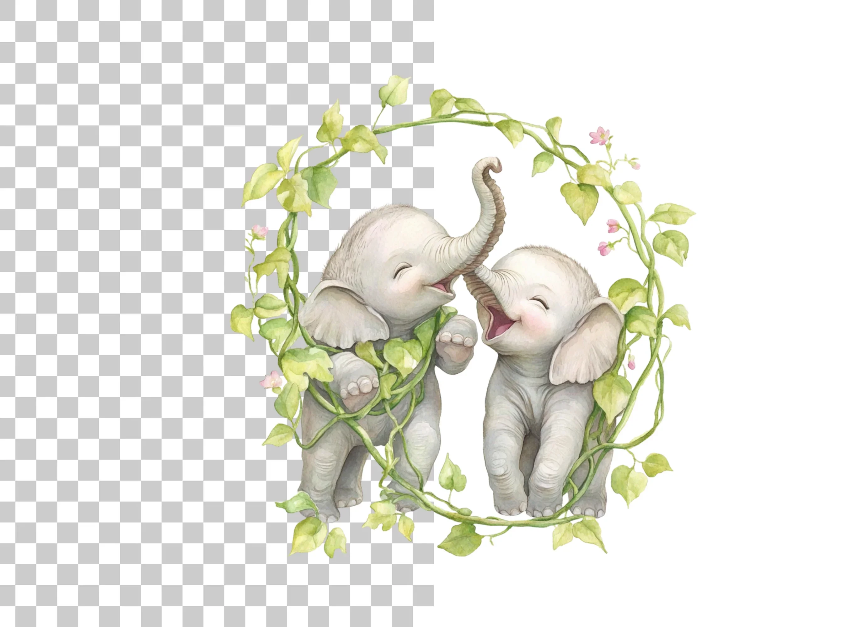 Cute Baby Elephant Clipart Bundle - Image 2