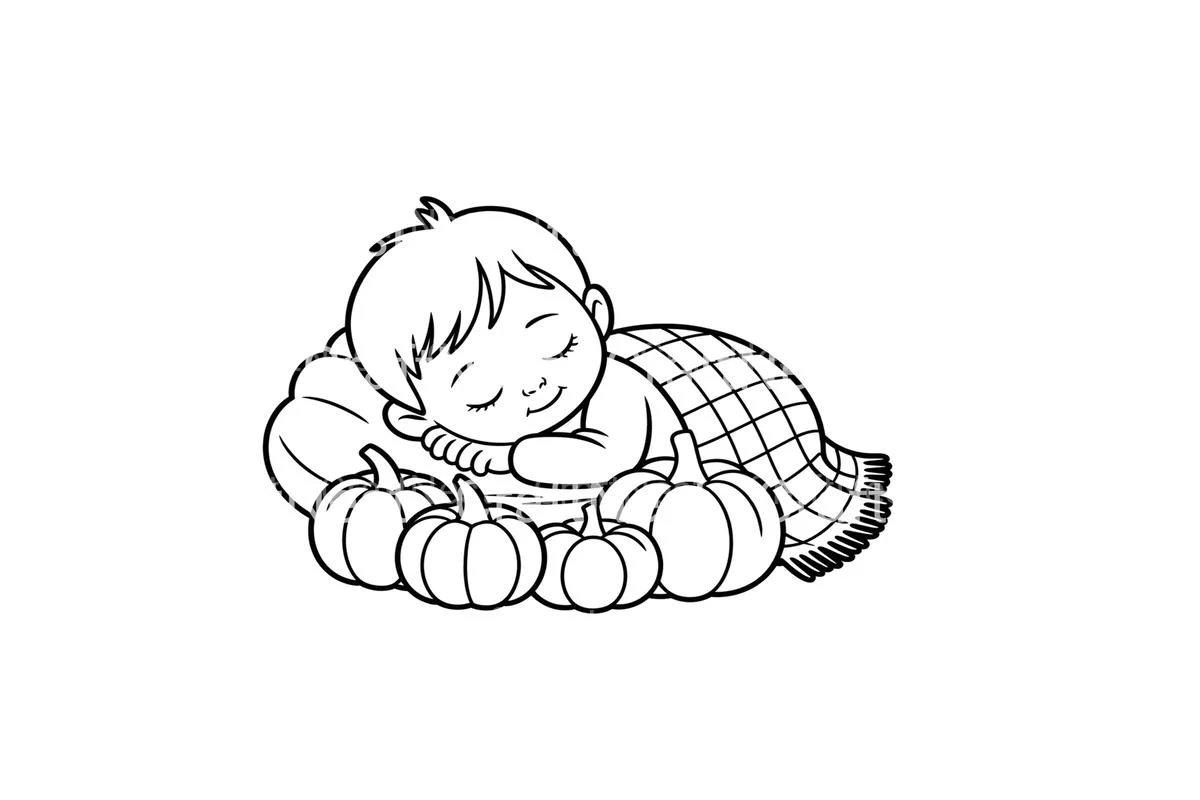 Cute Baby Fall Harvest Coloring Books - Image 2