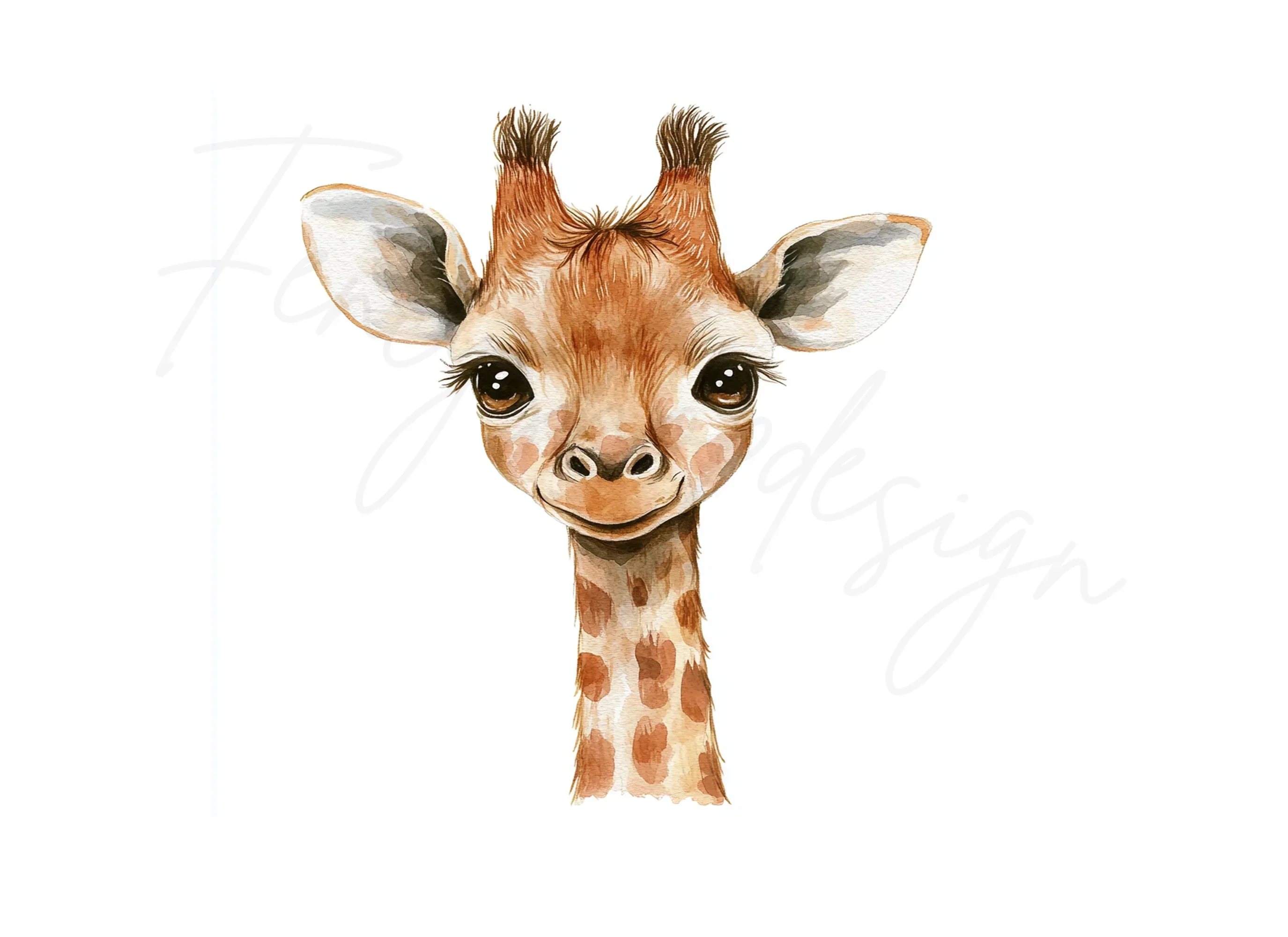 Cute Baby Giraffe Faces Clipart Bundle - Image 3