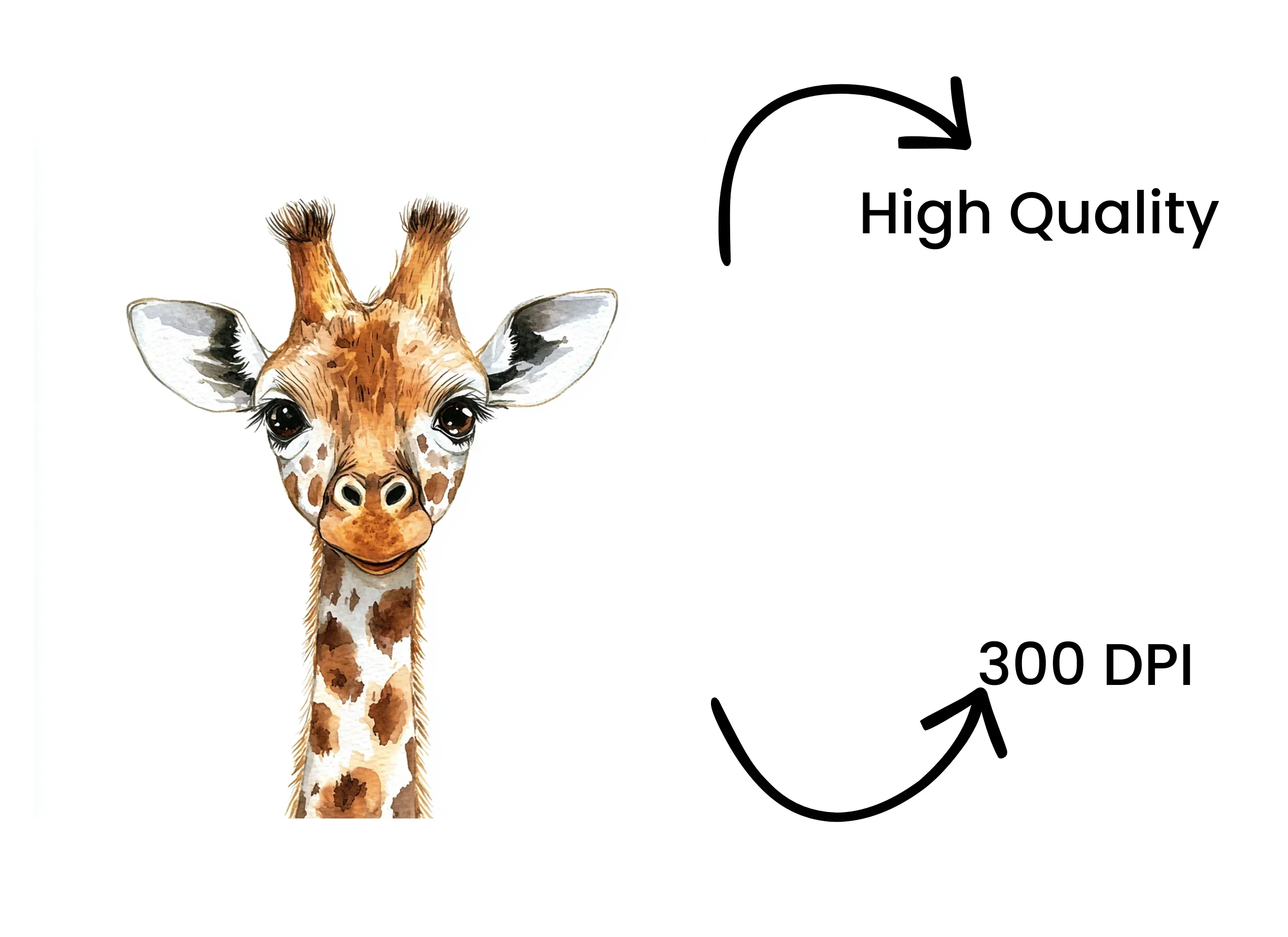Cute Baby Giraffe Faces Clipart Bundle - Image 4