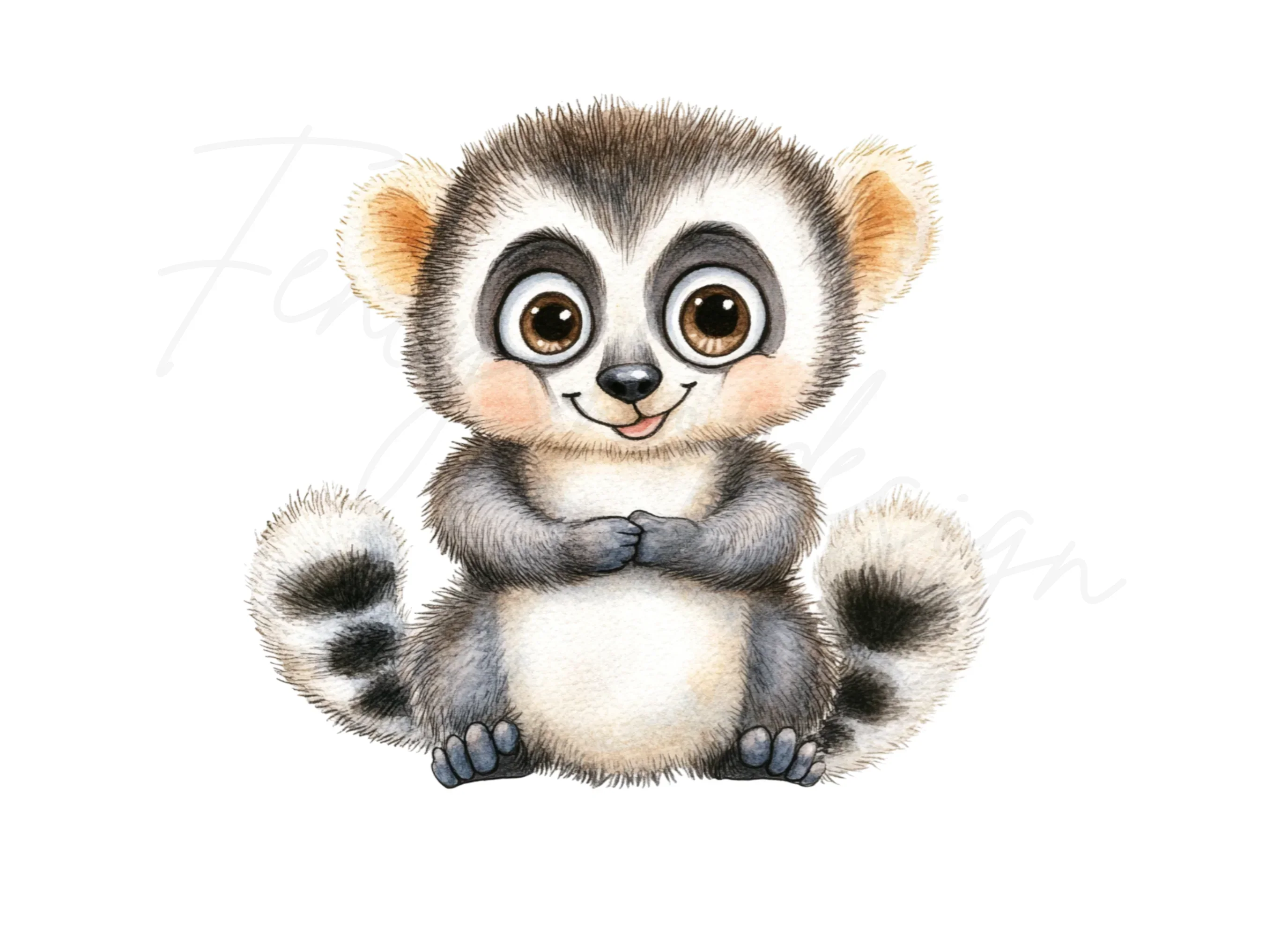 Cute Baby Lemurs Clipart Bundle - Image 2