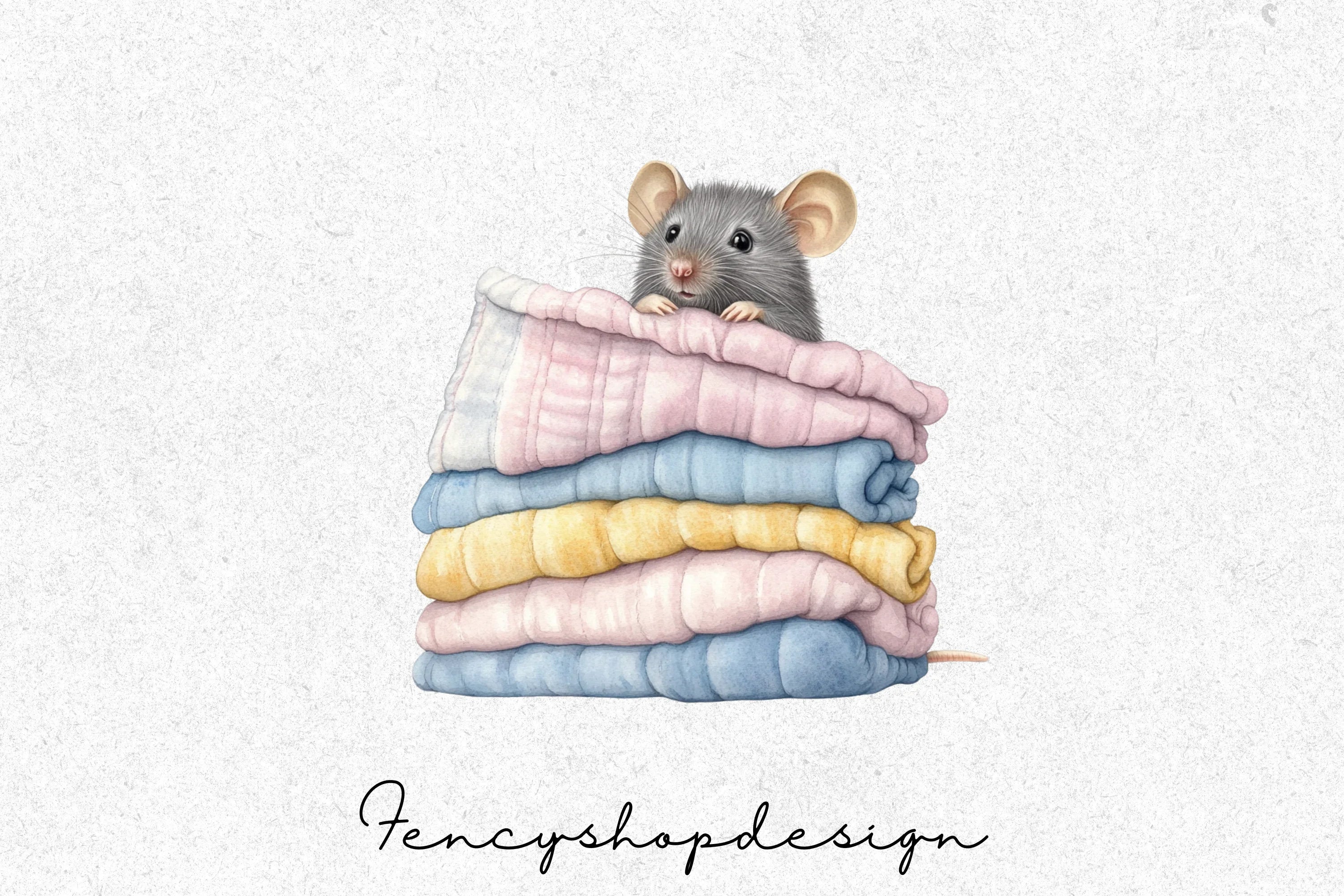 Cute Baby Mouse Nursery Clipart Bundle - Image 4