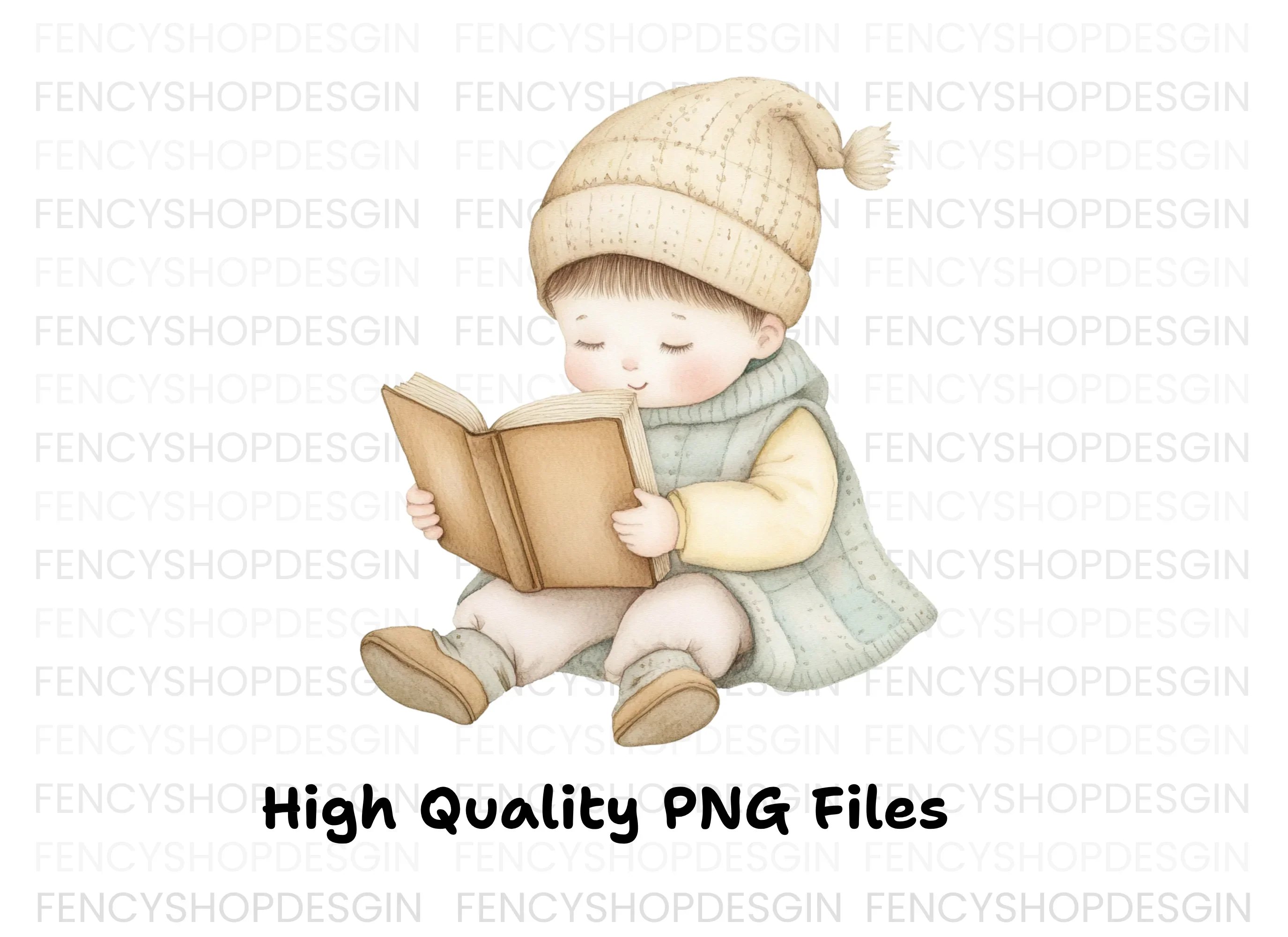 Cute Baby Reading Book Clipart Bundle - Image 2