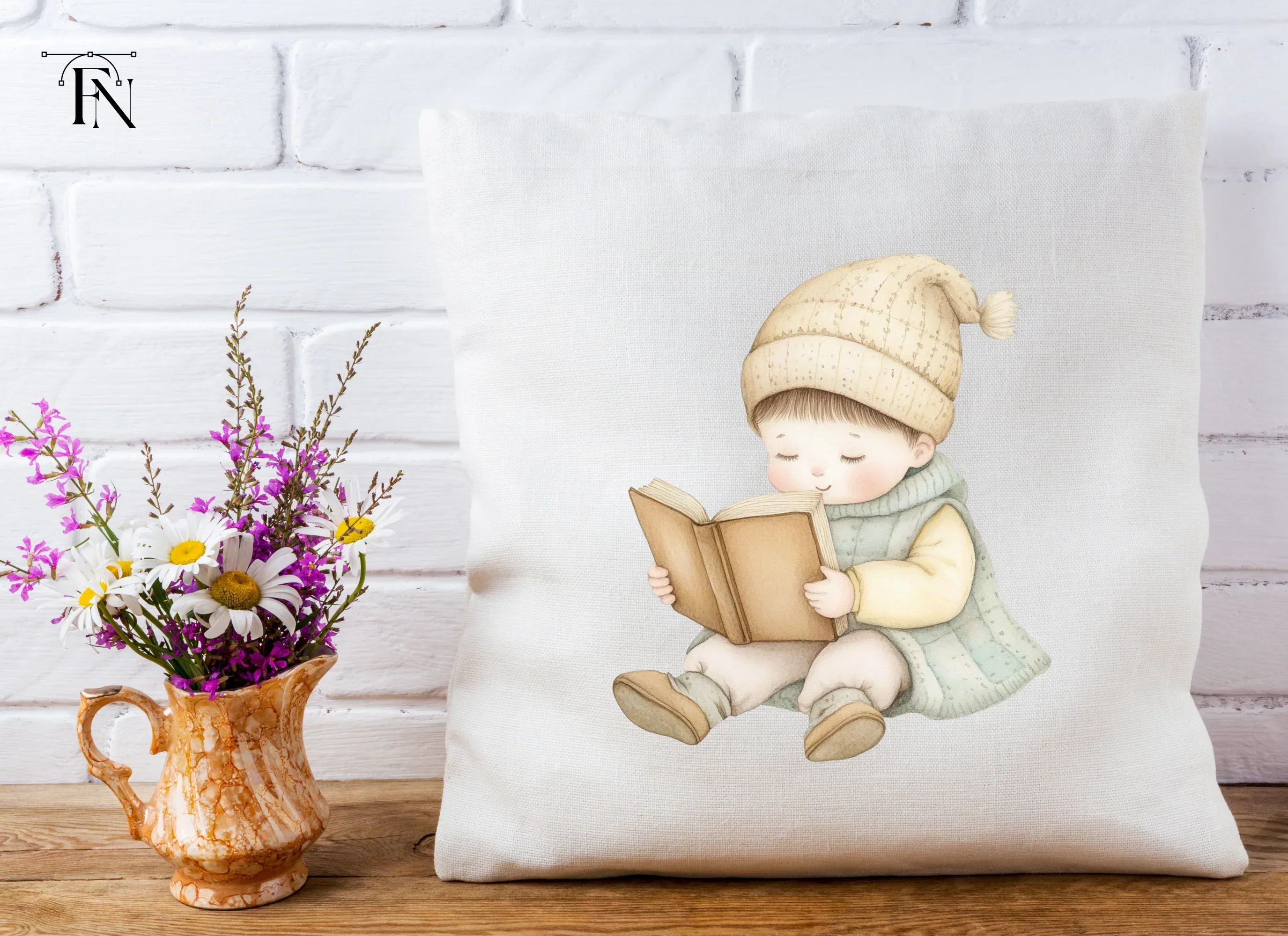 Cute Baby Reading Book Clipart Bundle - Image 4