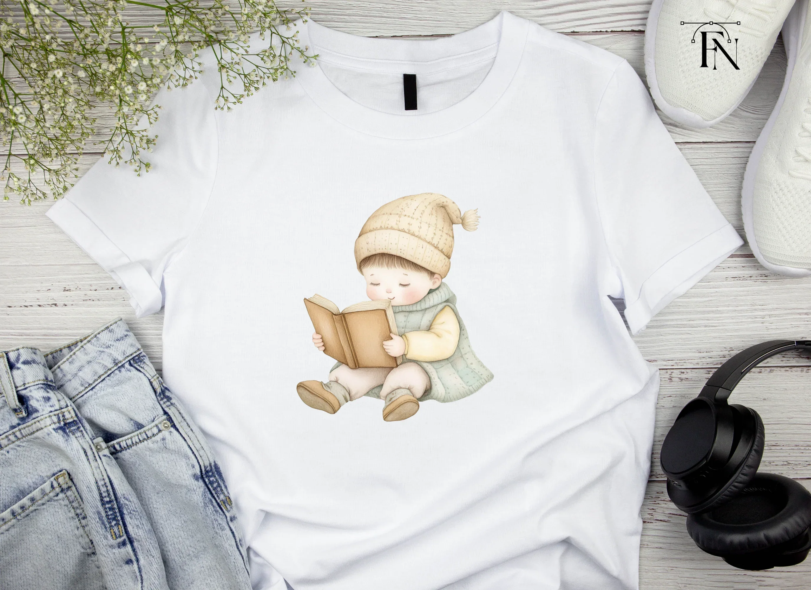 Cute Baby Reading Book Clipart Bundle - Image 5